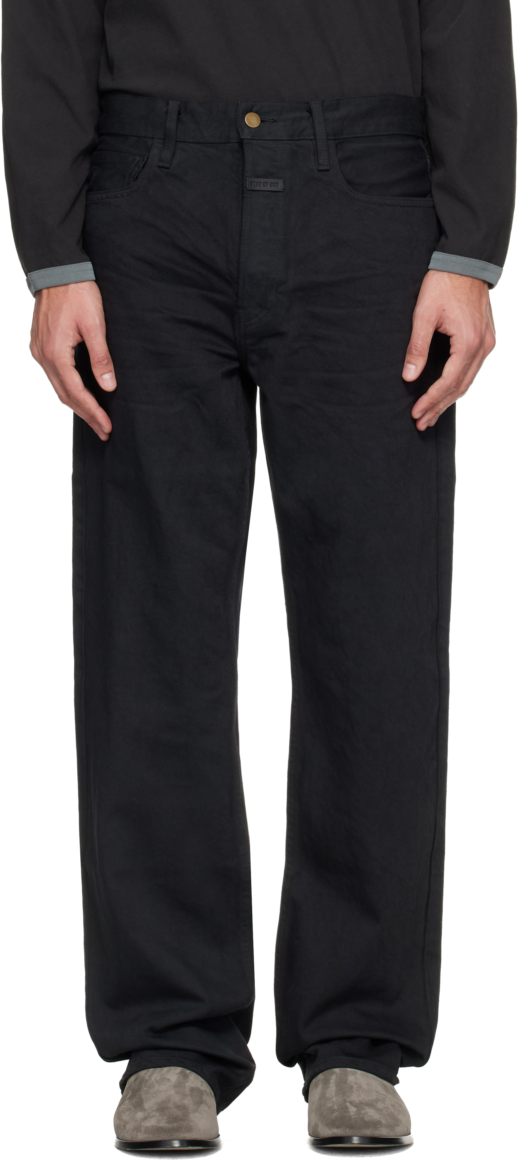 Fear of God Black Straight 5 Pocket Jeans