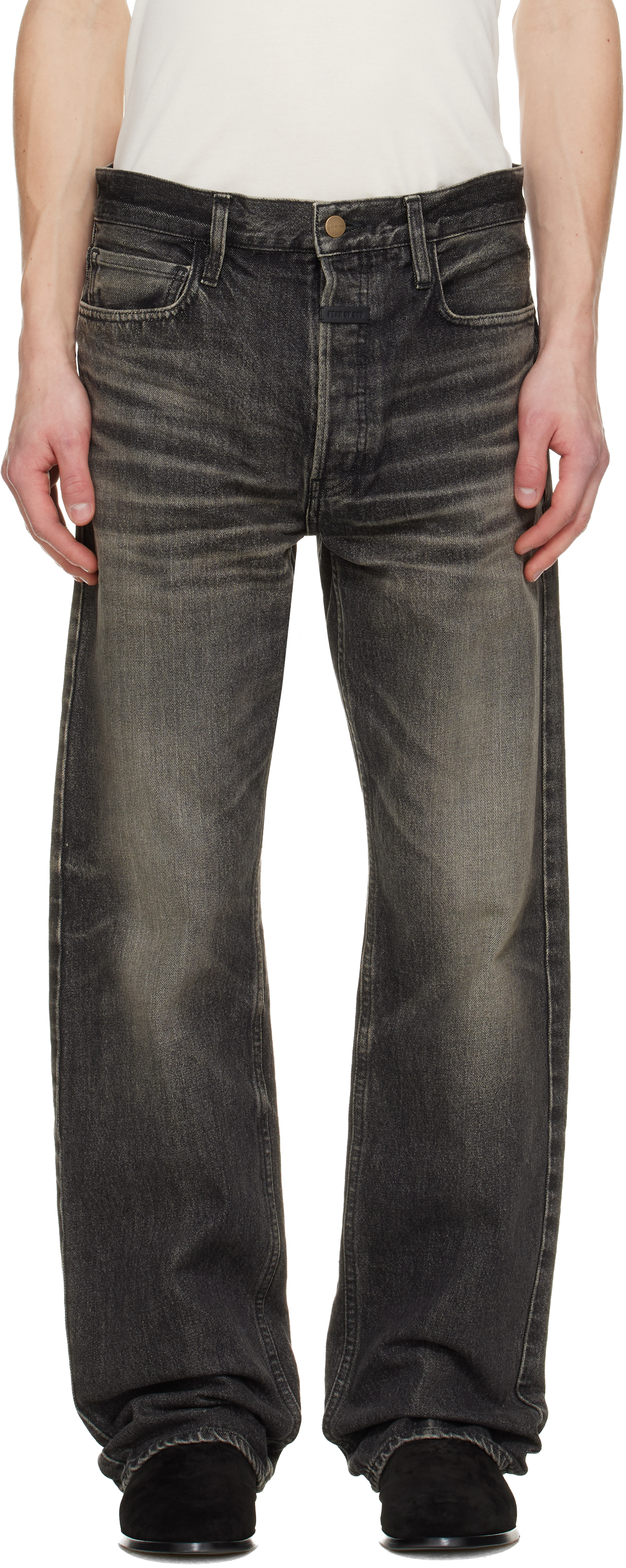 Fear of Godのブラック ファイブポケット ストレートジーンズがセール中