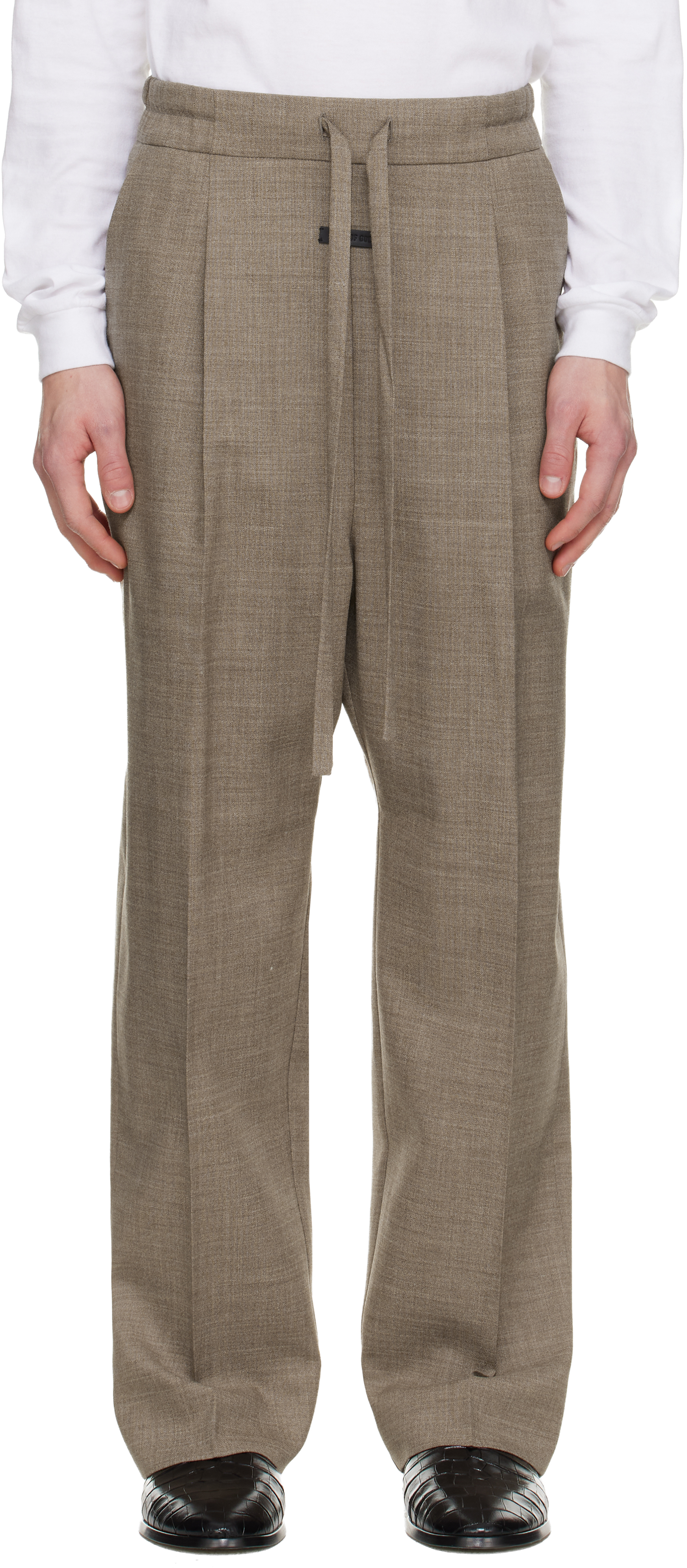 Fear of God Beige Virgin Wool Drawstring Straight Trousers