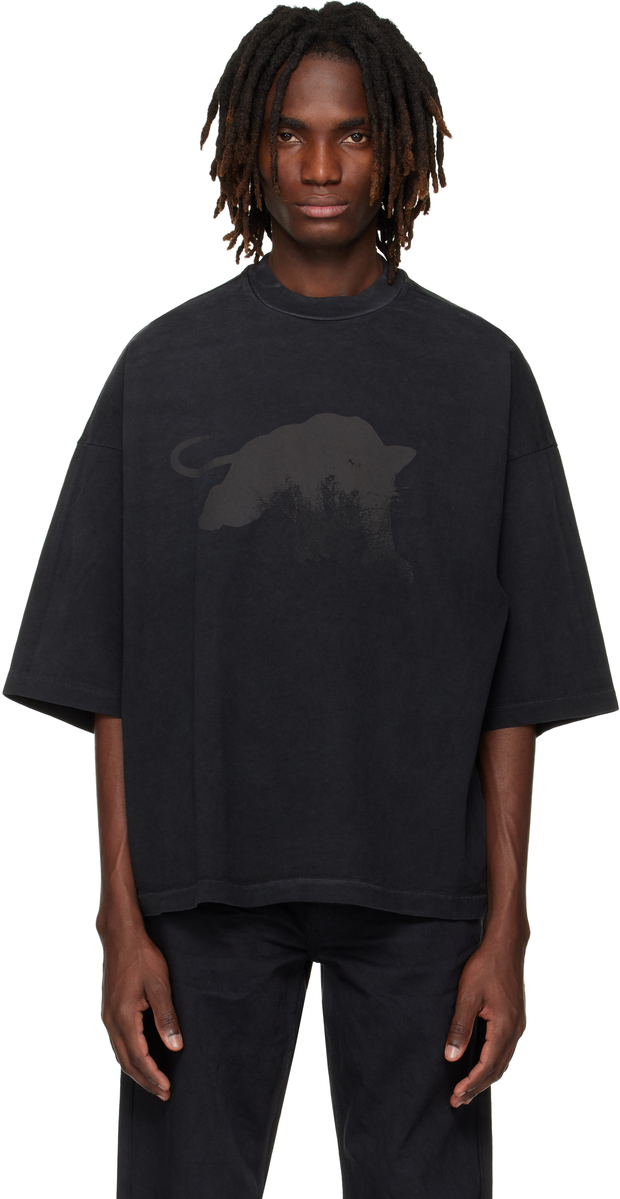 Black Relaxed 'Le Panteres' T-shirt by Fear of God on Sale