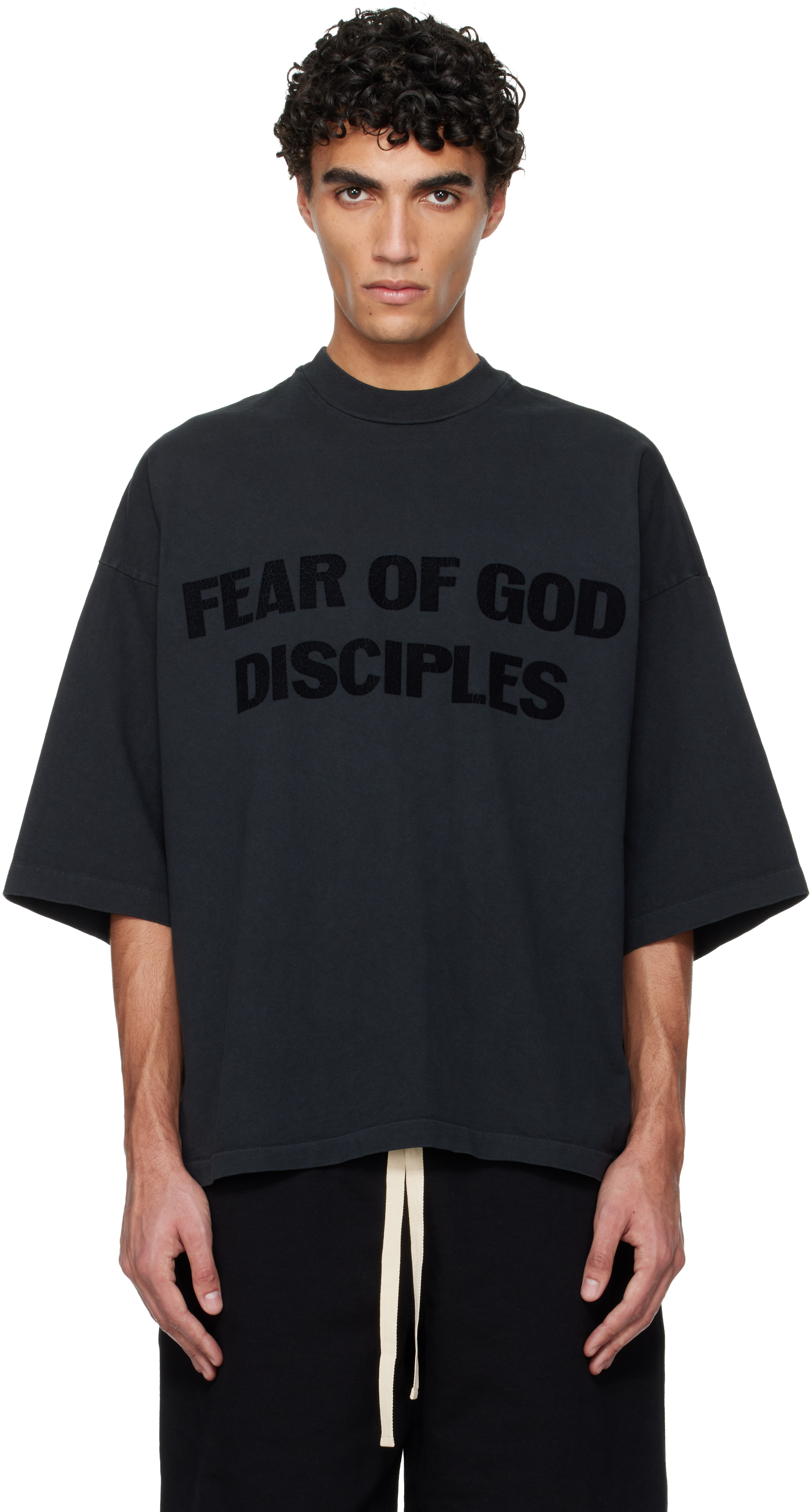 FEAR OF GOD ブラック Tシャツ Black Relaxed 'Power 25' T-shirt by Fear of God on Sale