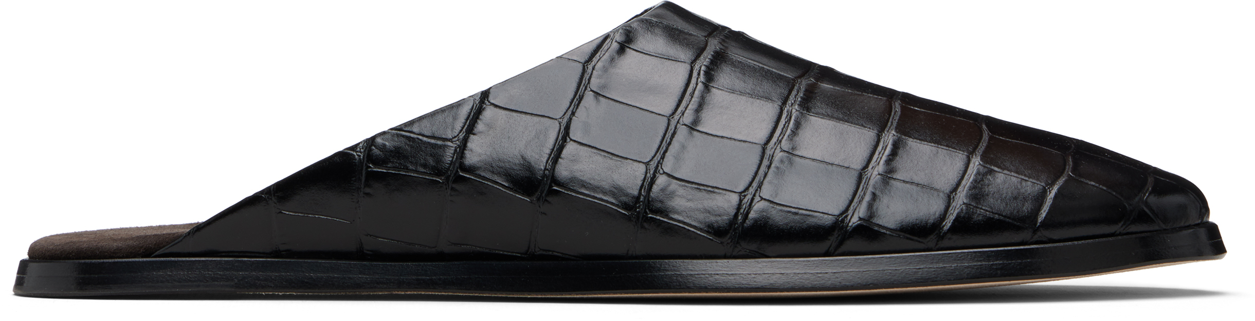 Fear of God Black Croc Embossed Slides