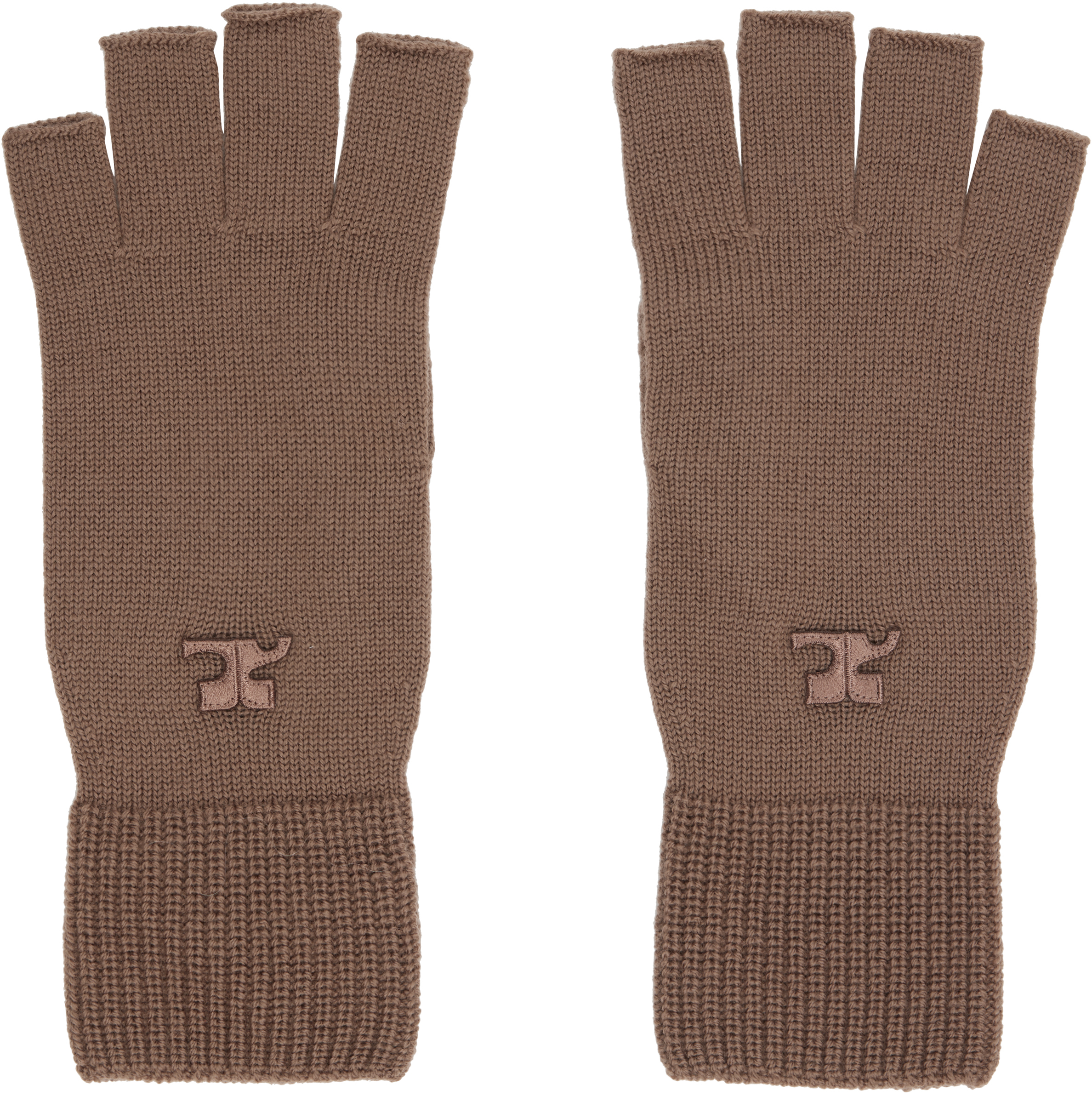 Courrèges Brown Ac Wool Gloves