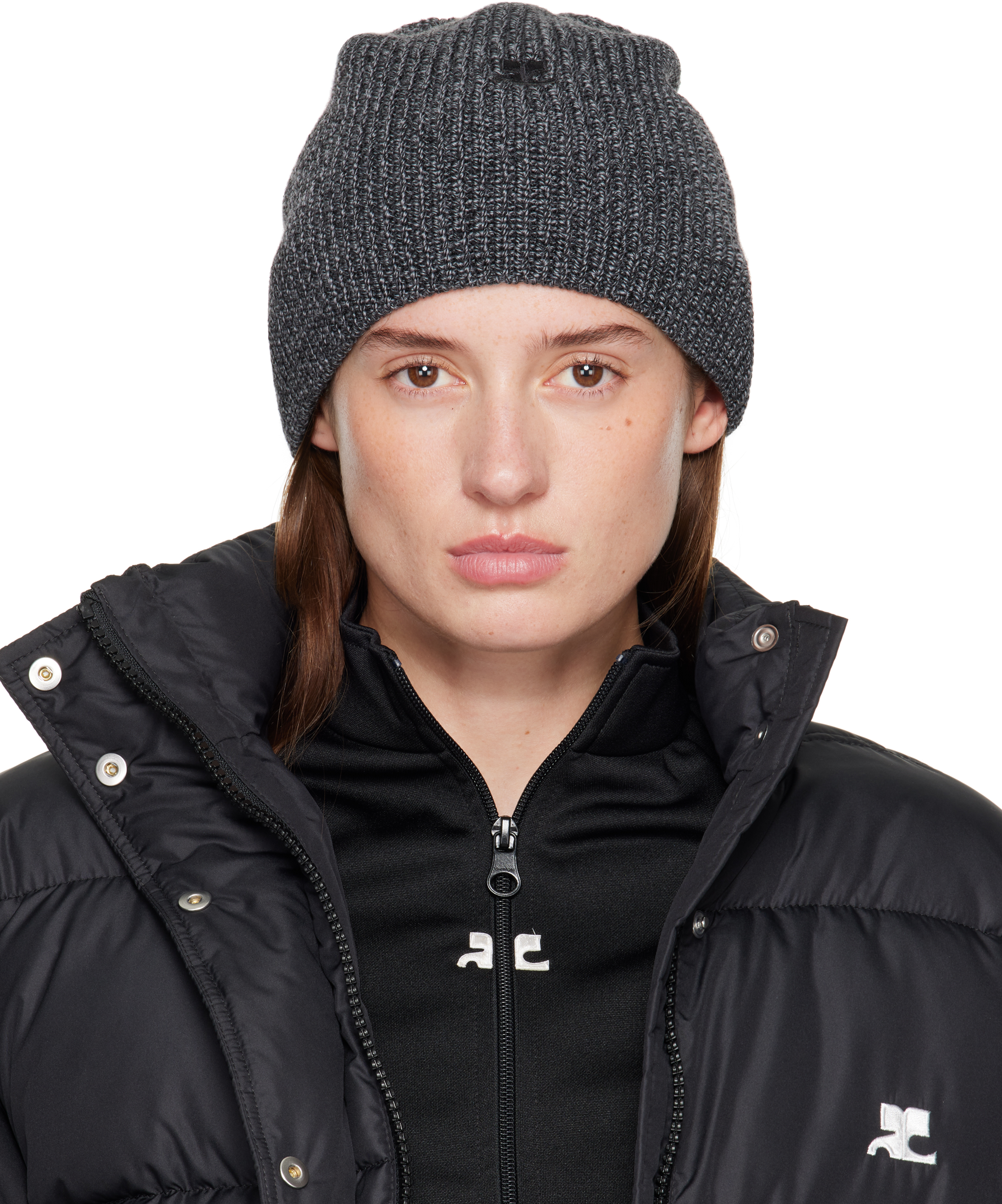 Courrèges Gray Ac Light Wool Beanie