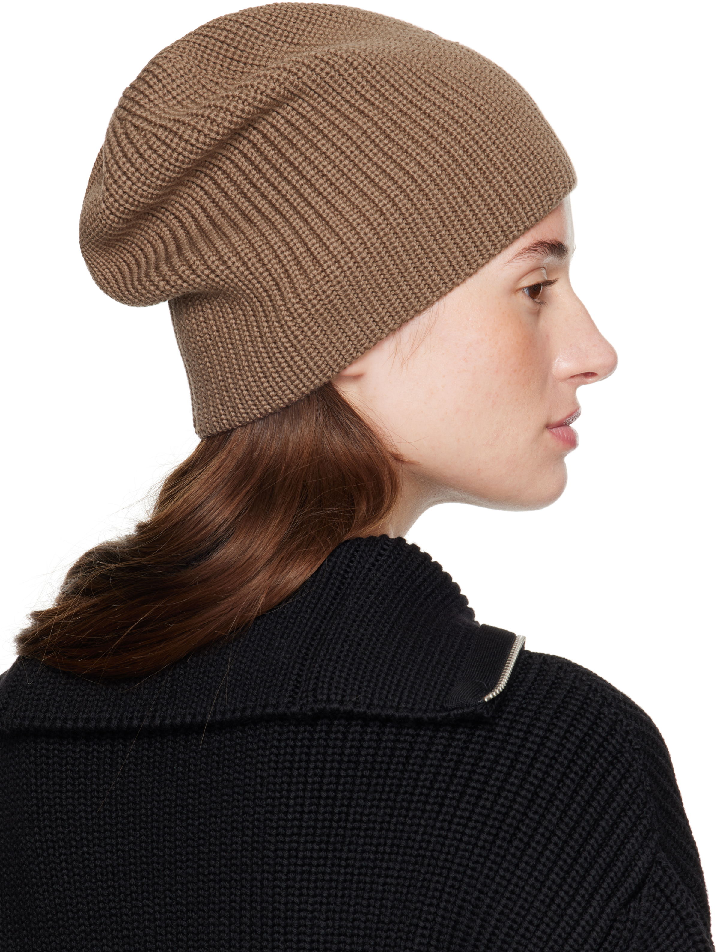 Courrèges Taupe Ac Light Wool Beanie In Brown