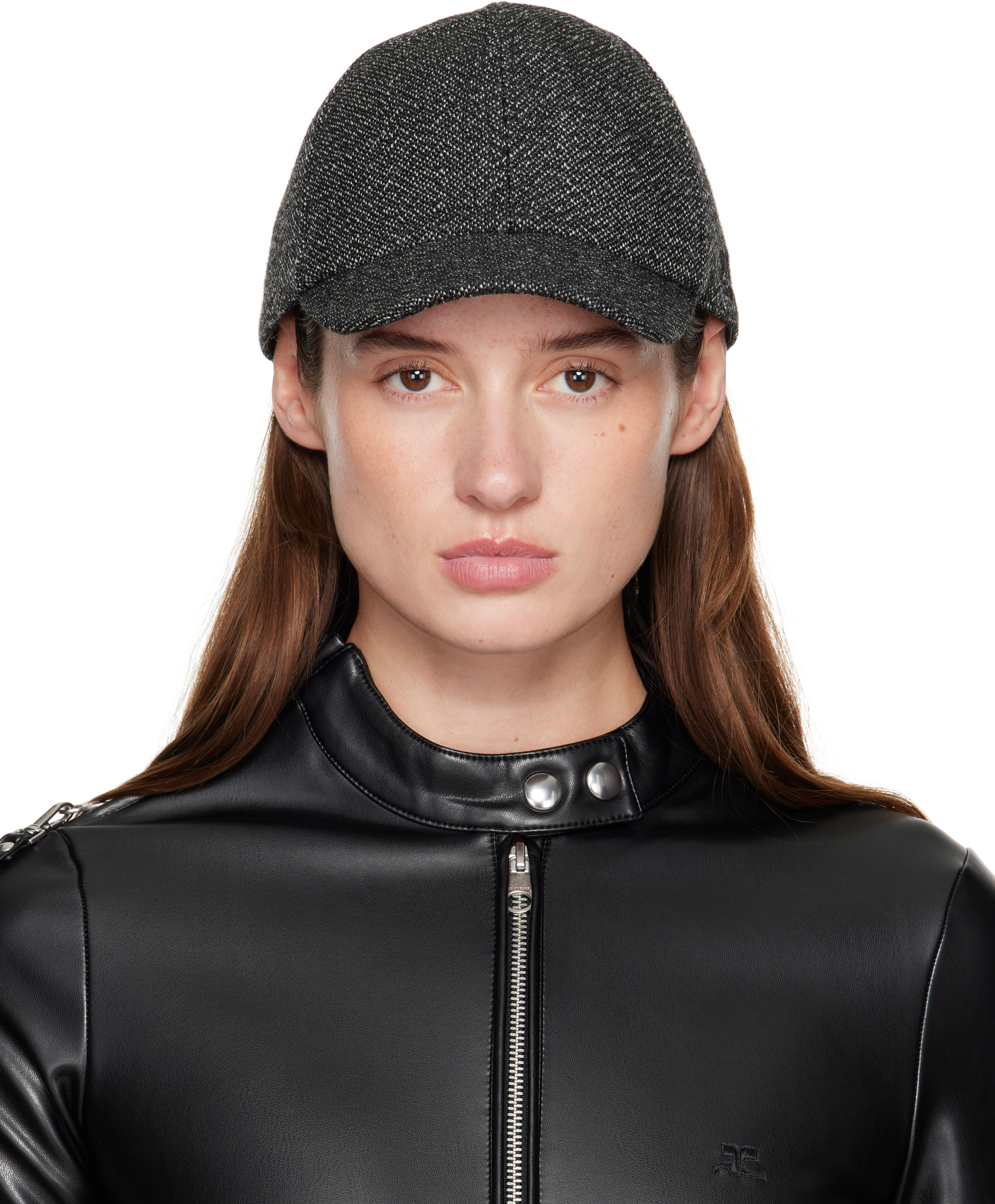 Courrèges Gray Caviar Wool Cap