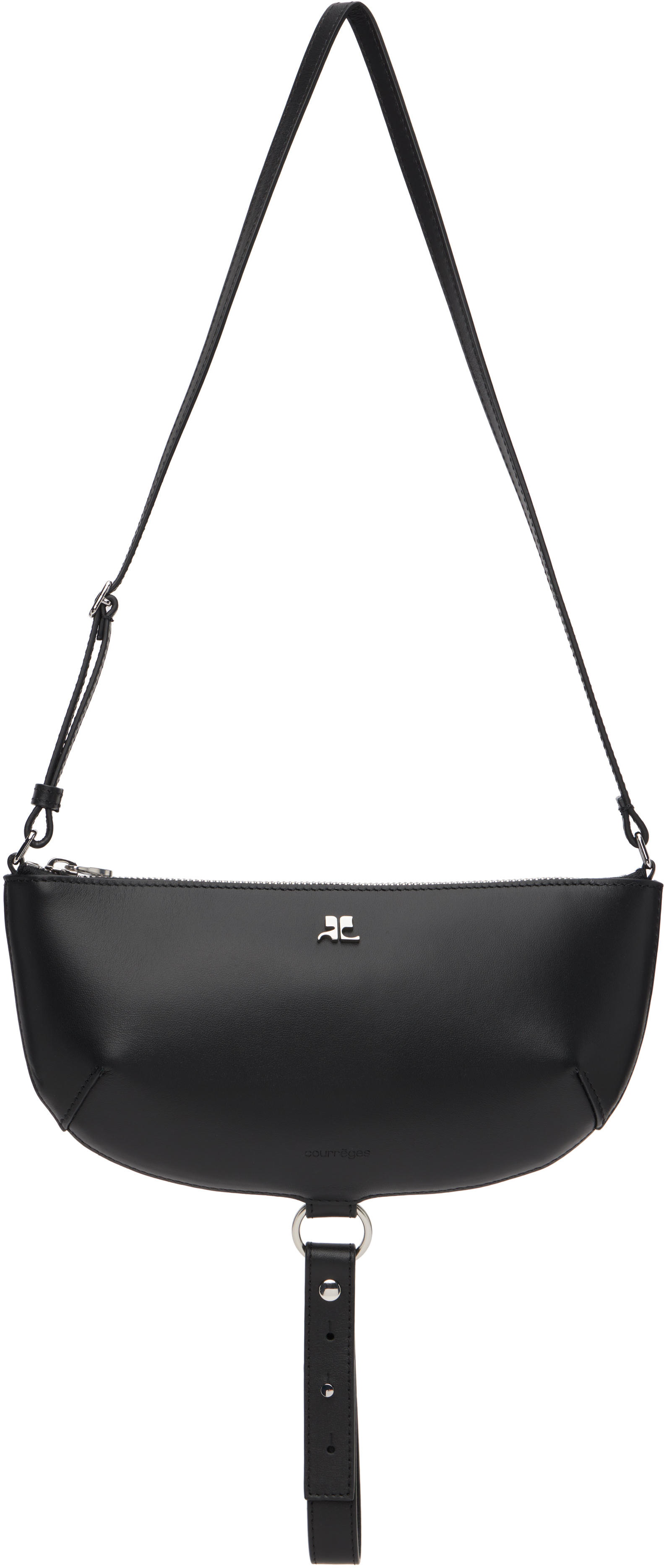 Courrèges Black Holy Eclipse Leather Bag In Black