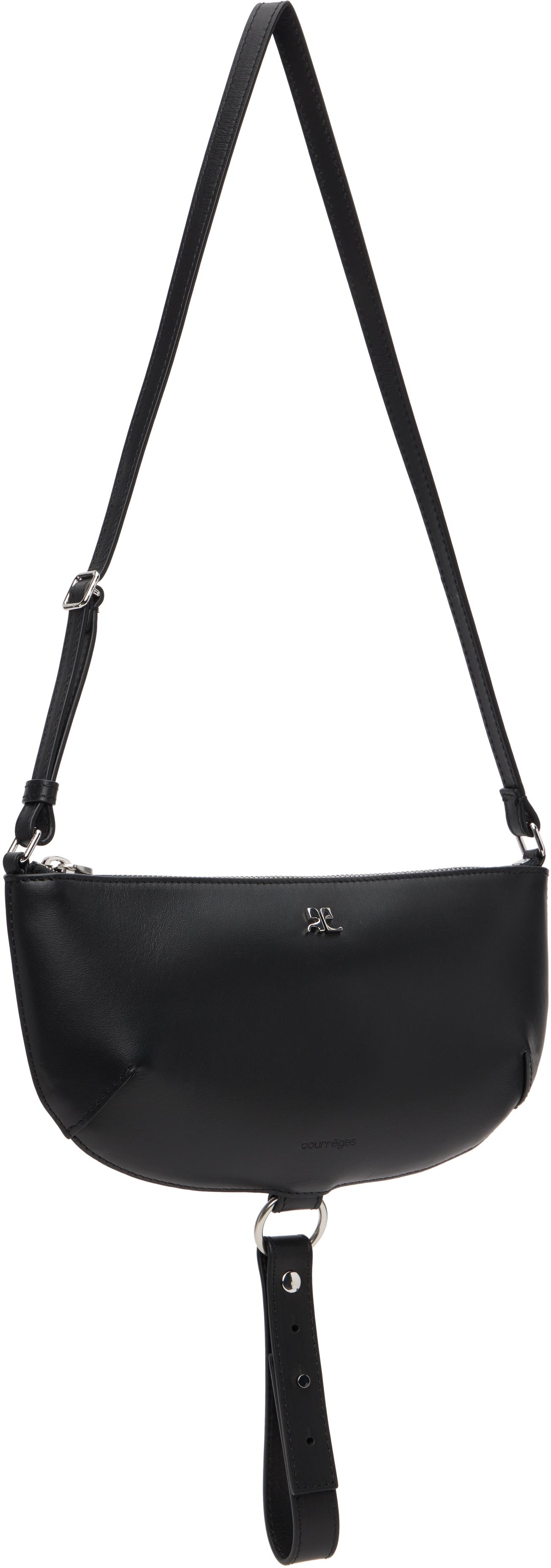 Courrèges Black Holy Eclipse Leather Bag In Black