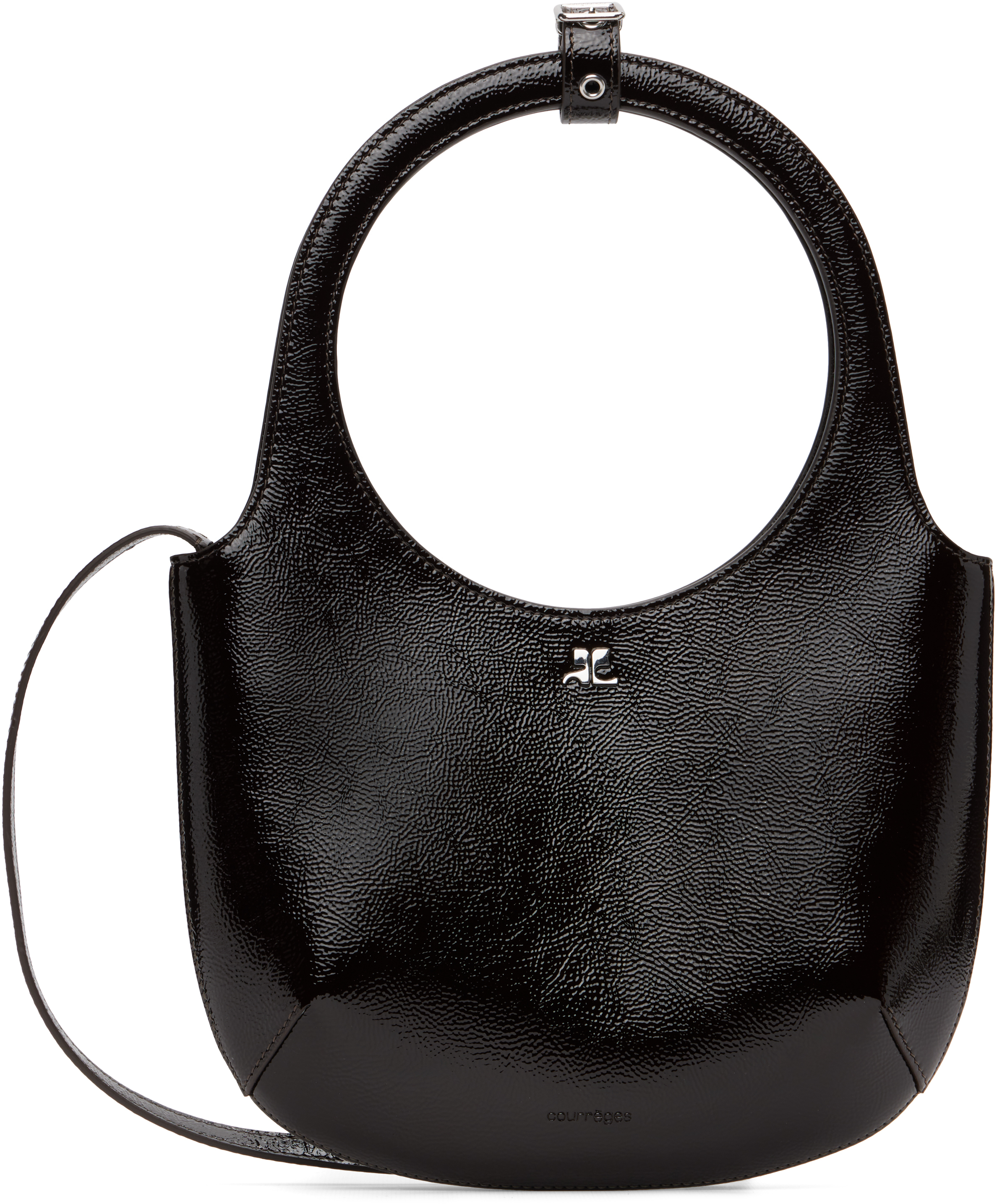 Courrèges Brown Holy Naplack Leather Bag