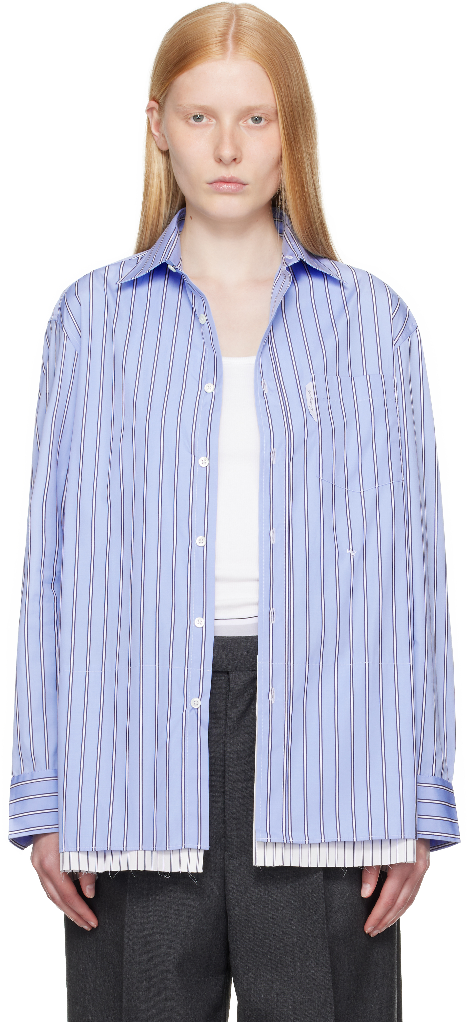 Blue Shirt Minidress