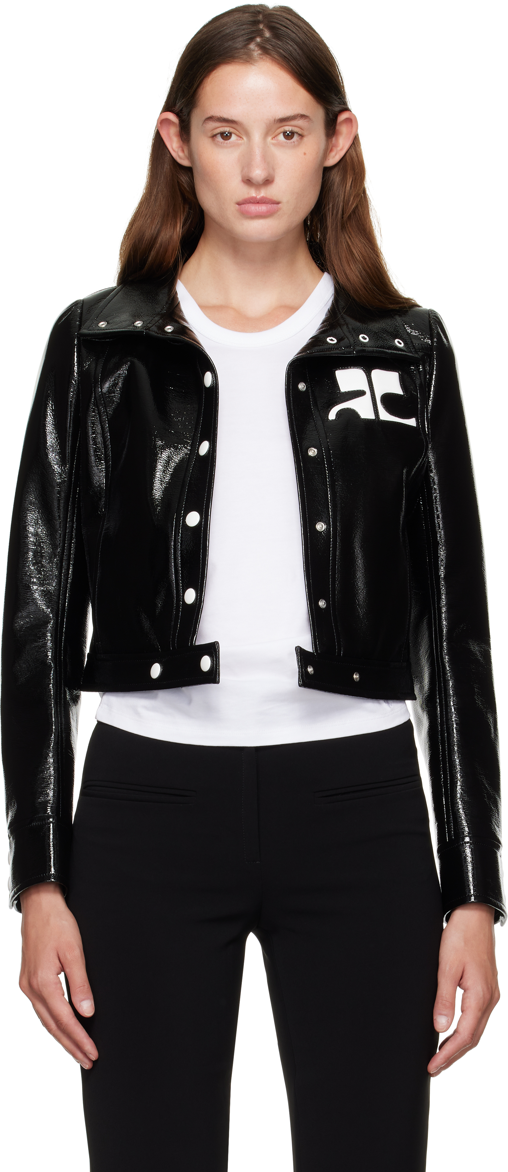 Courrèges Black Reedition Vinyl Jacket