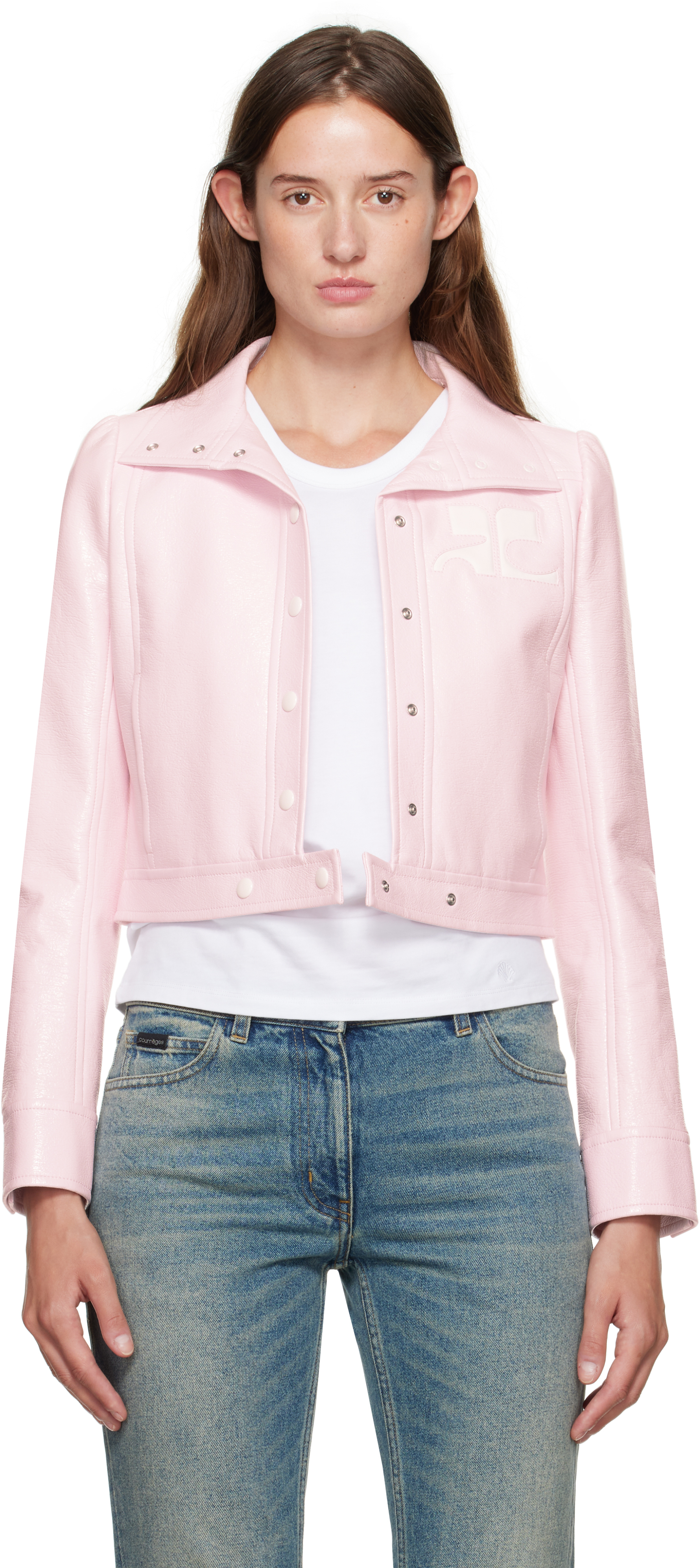 Courrèges Pink Reedition Vinyl Jacket In Pink