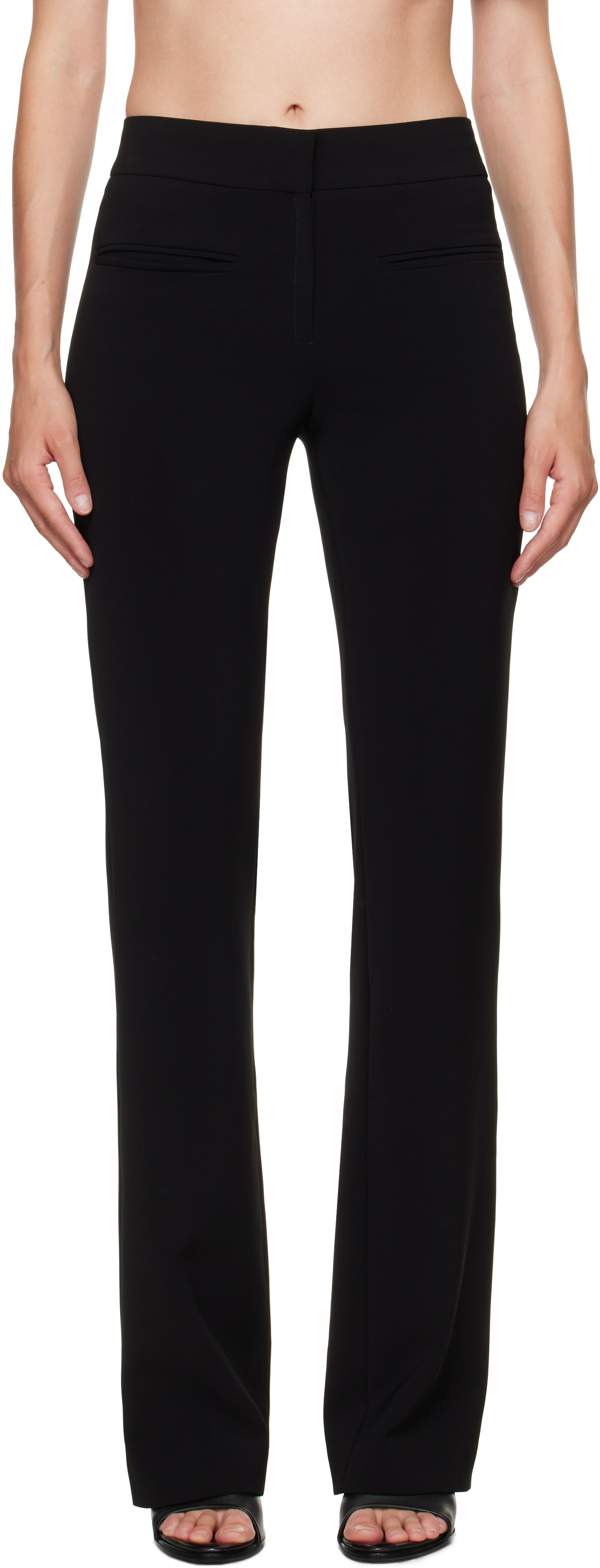 Courrèges Black Heritage Fluid Bootcut Trousers In Black