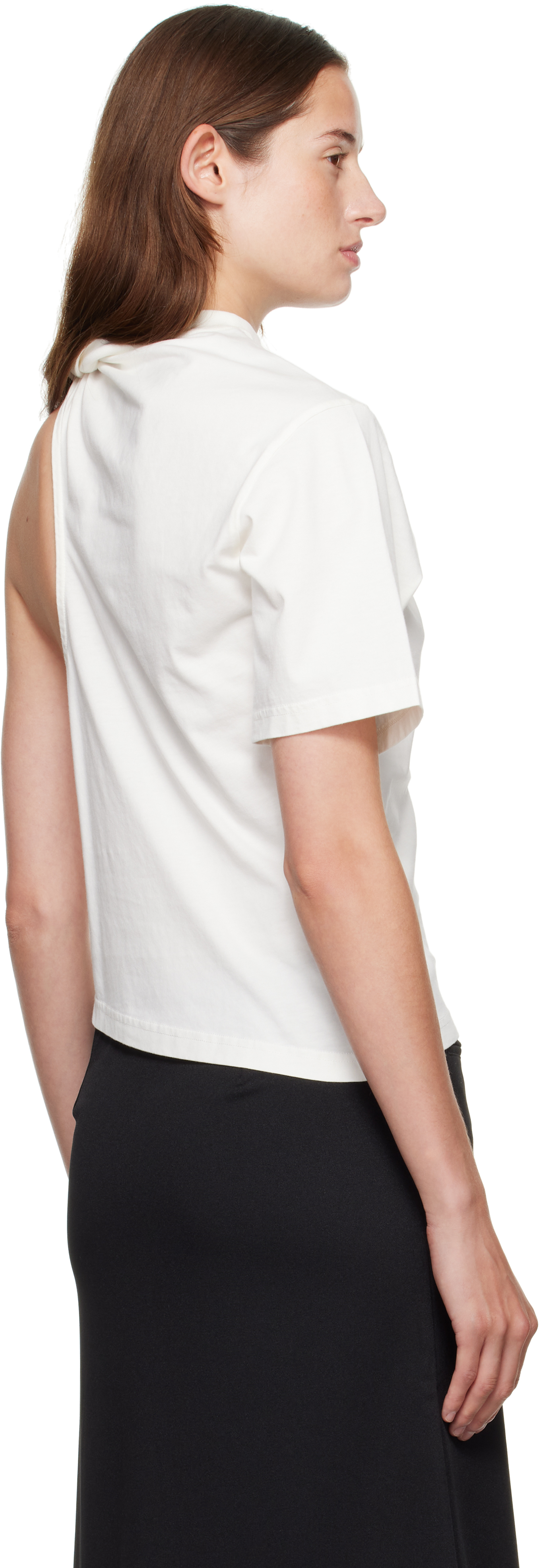Courrèges White Twist Asymmetrical T-shirt In White