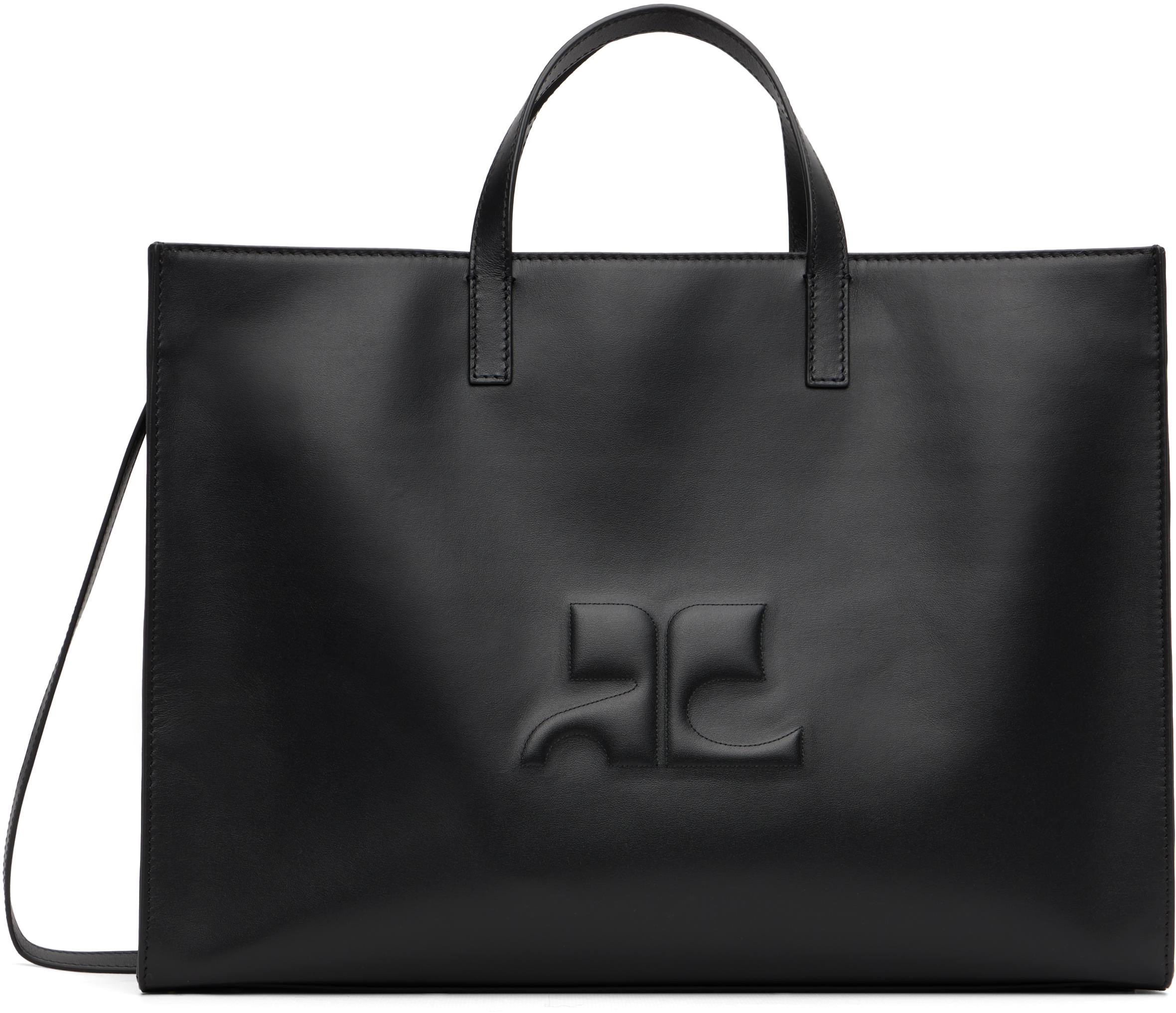 Courrèges Black Heritage Ac Leather Tote