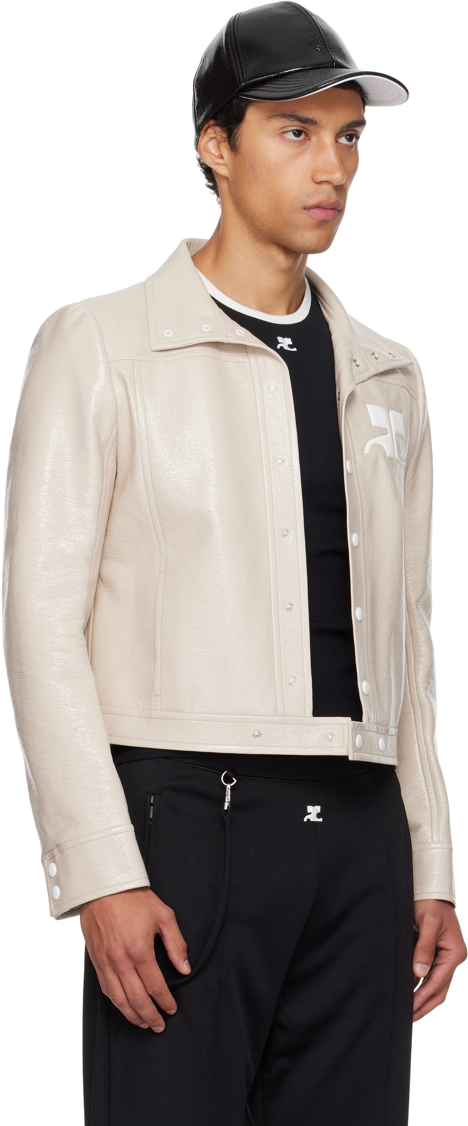Courrèges Beige Reedition Vinyl Jacket In Neutral