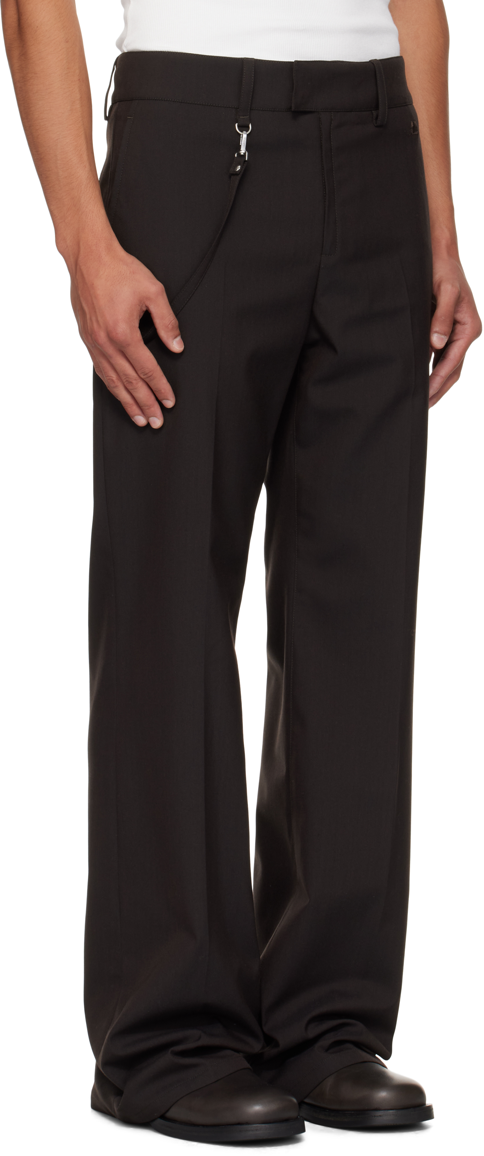 Courrèges Brown Light Twill Bootcut Trousers In Brown
