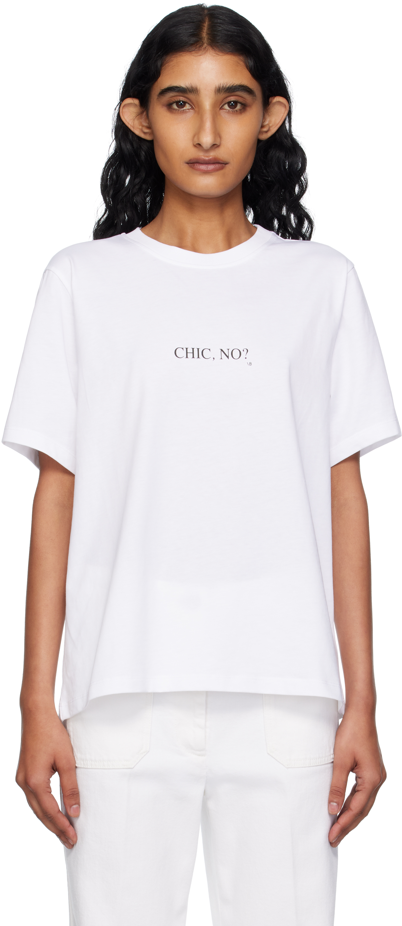 White Classic Fit Slogan T-shirt