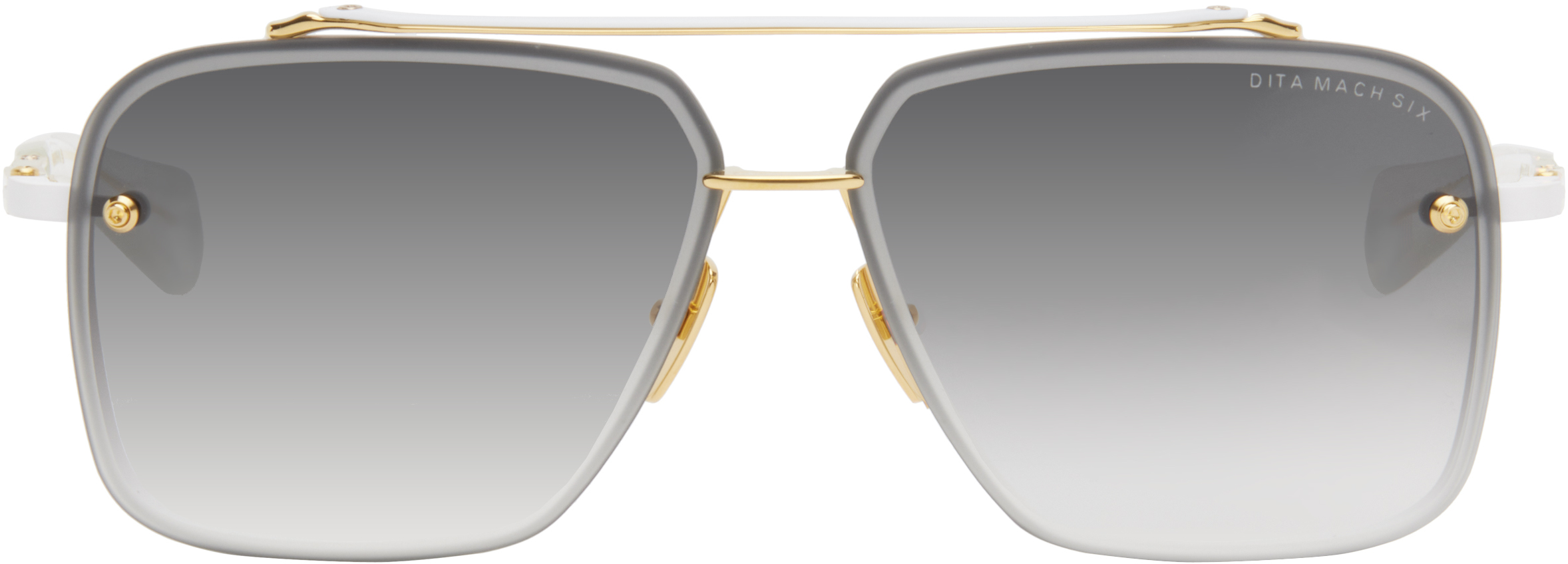 White & Gold MACH-SIX Sunglasses