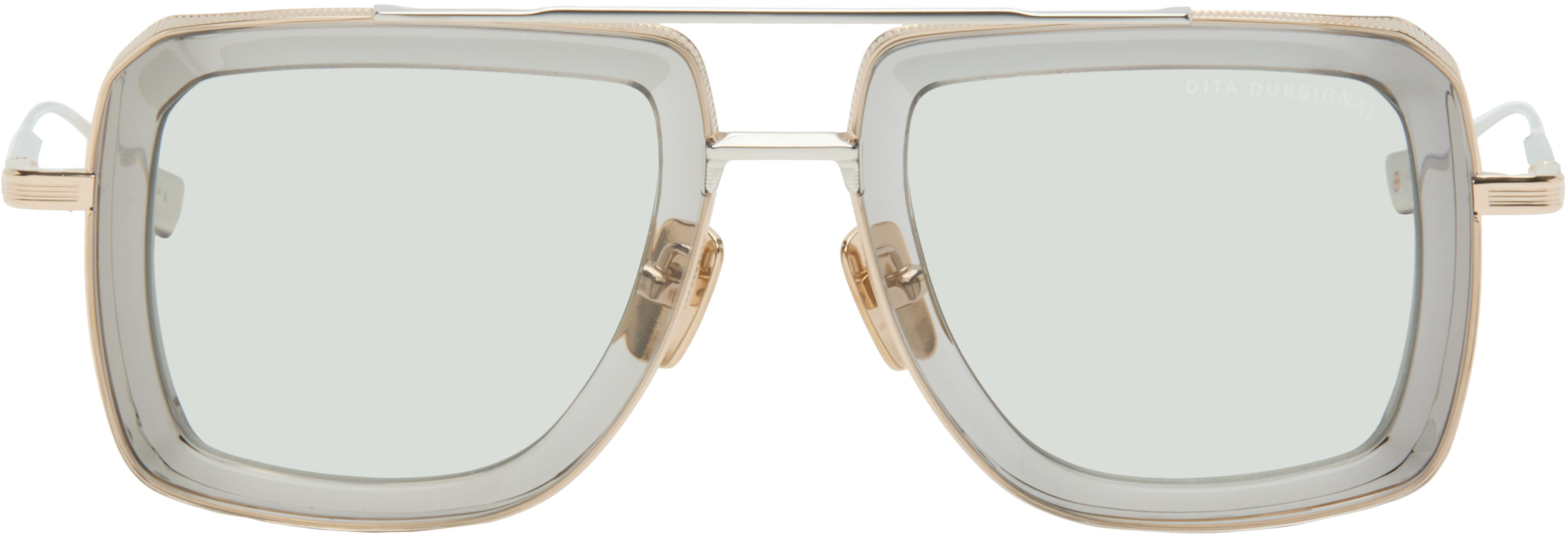 Dita: Transparent & Gold DUBSIGNAL Sunglasses | SSENSE