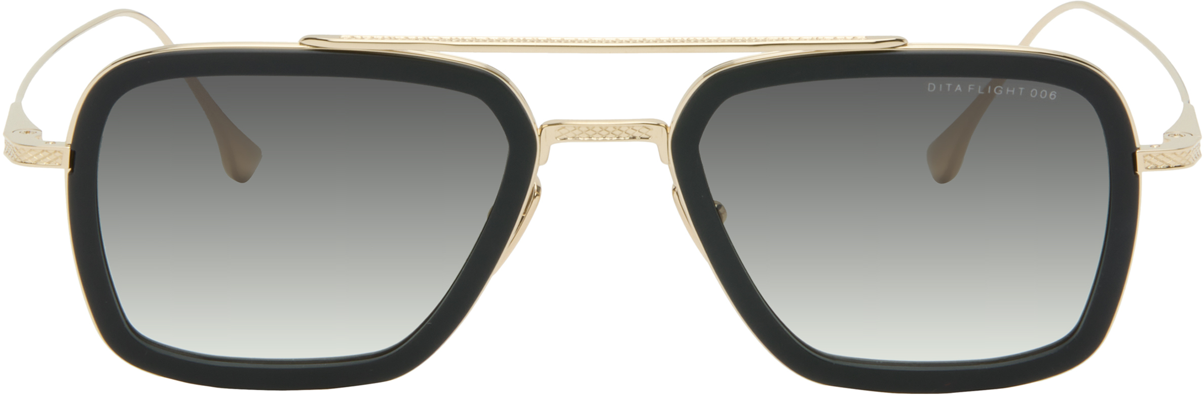 Dita: ブラック＆ゴールド FLIGHT.006 サングラス | SSENSE 日本