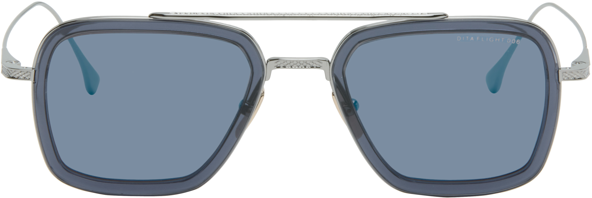 Dita: ガンメタル＆ブルー FLIGHT.006 サングラス | SSENSE 日本