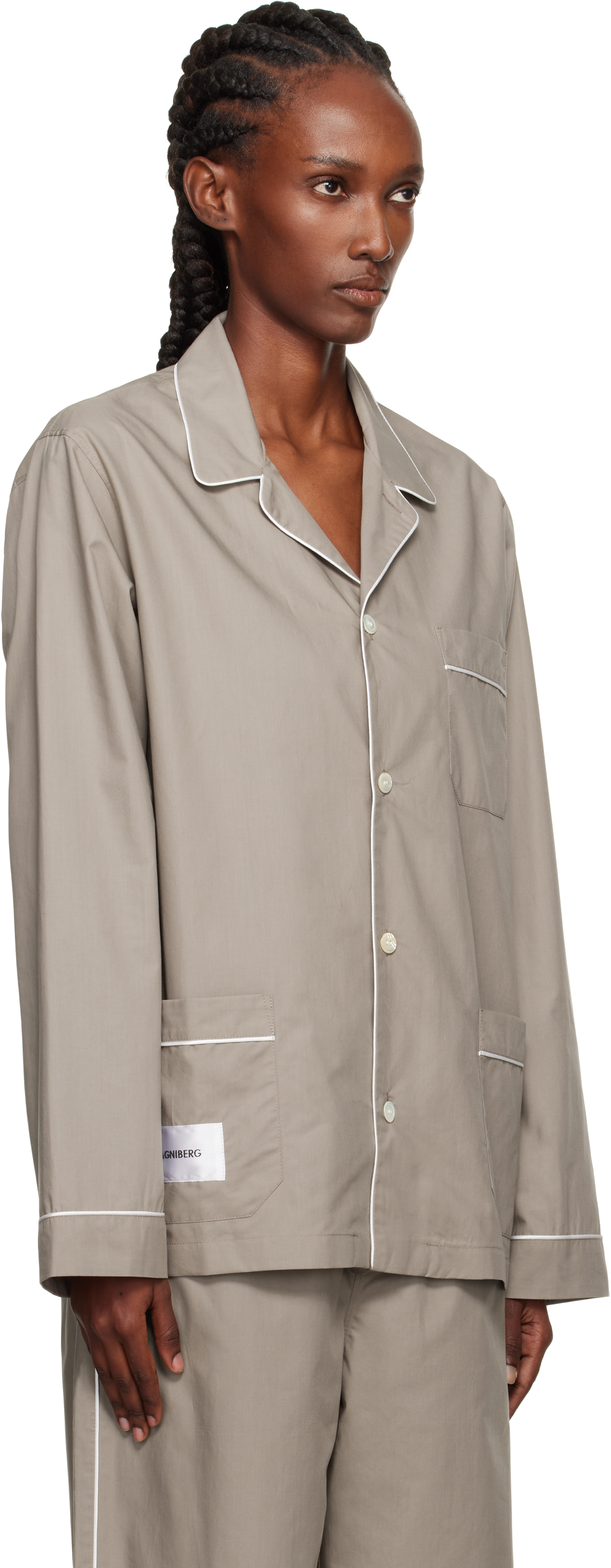 Magniberg Taupe Dolce Pyjama Shirt In Gray