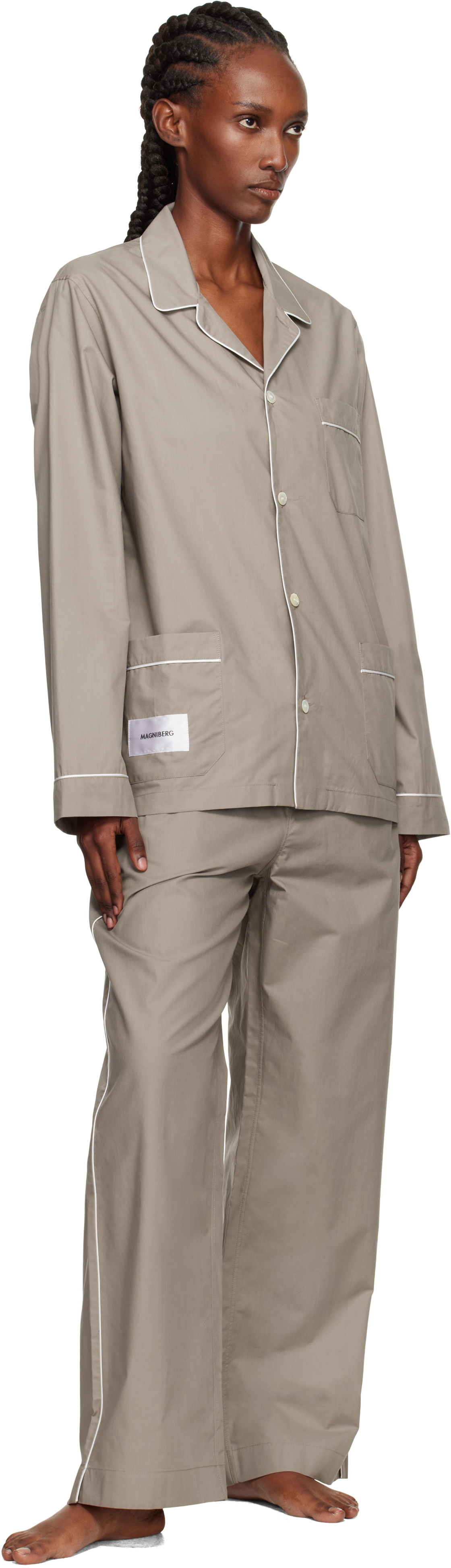 Magniberg Taupe Dolce Pyjama Shirt In Gray
