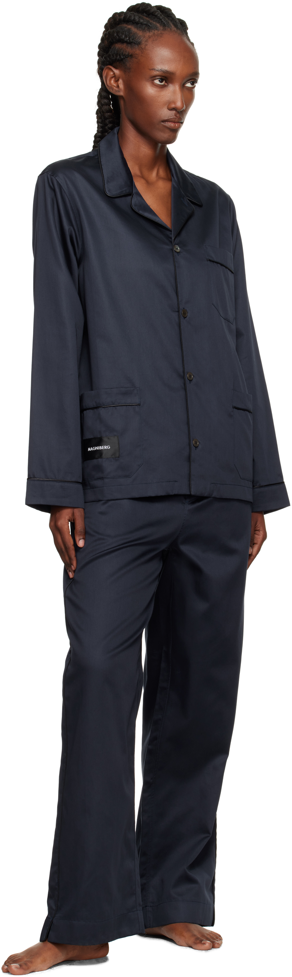 Magniberg Navy Sorbetto Pyjama Shirt In Blue