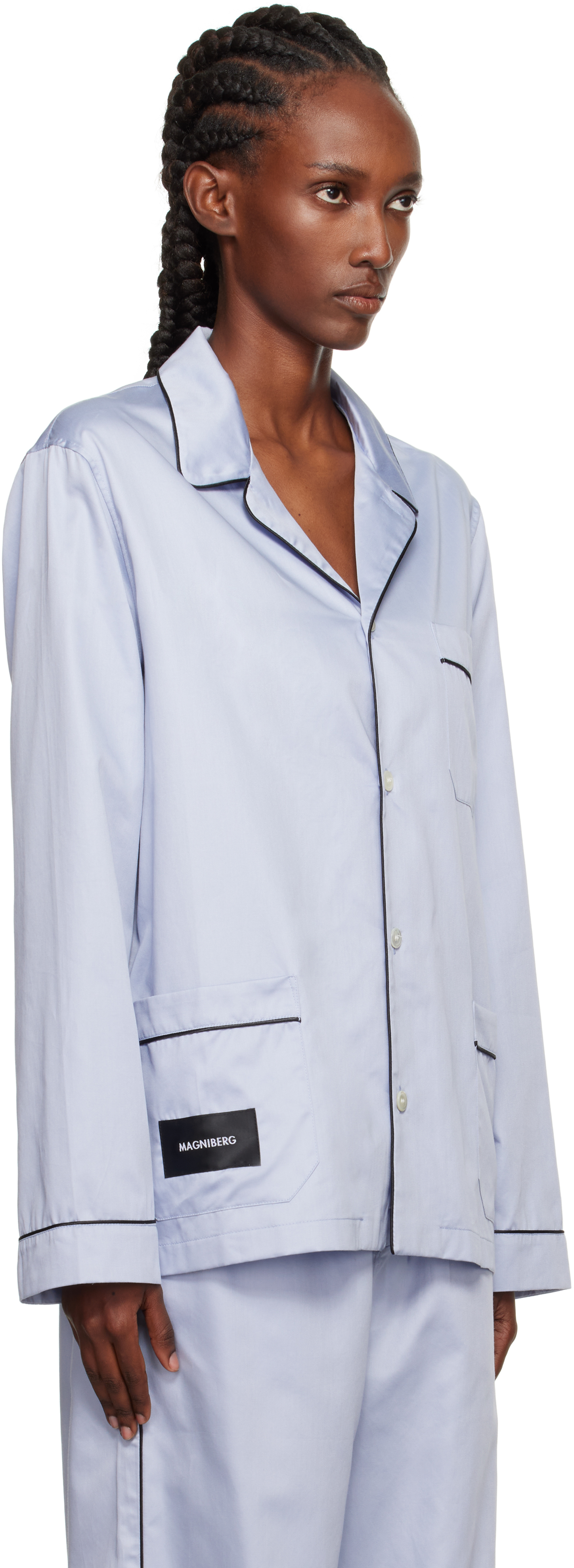Magniberg Blue Sorbetto Pyjama Shirt In Blue