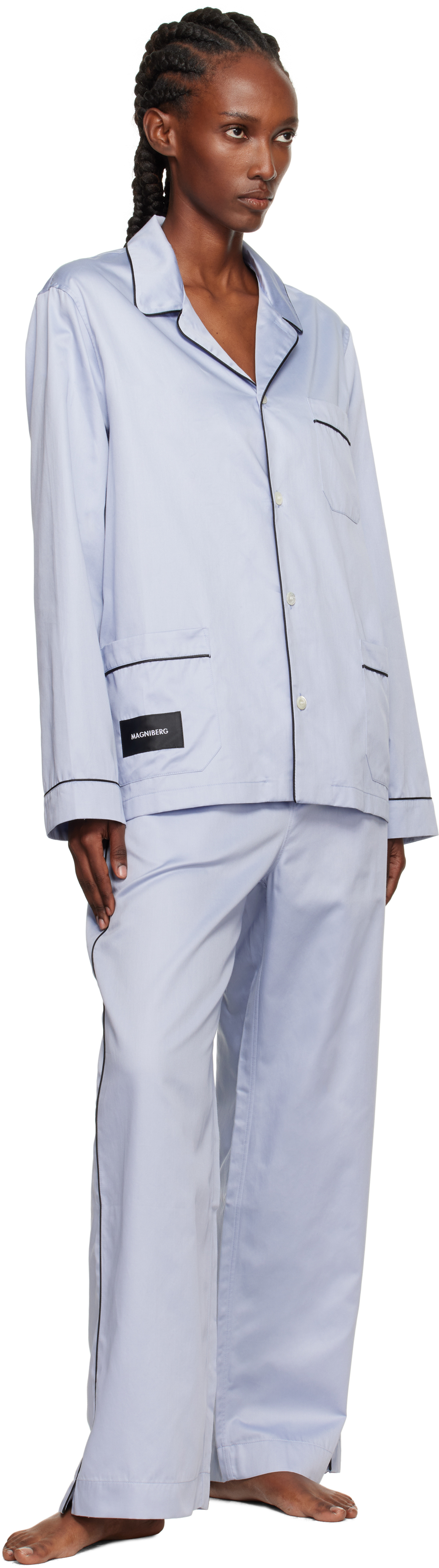 Magniberg Blue Sorbetto Pyjama Shirt In Blue