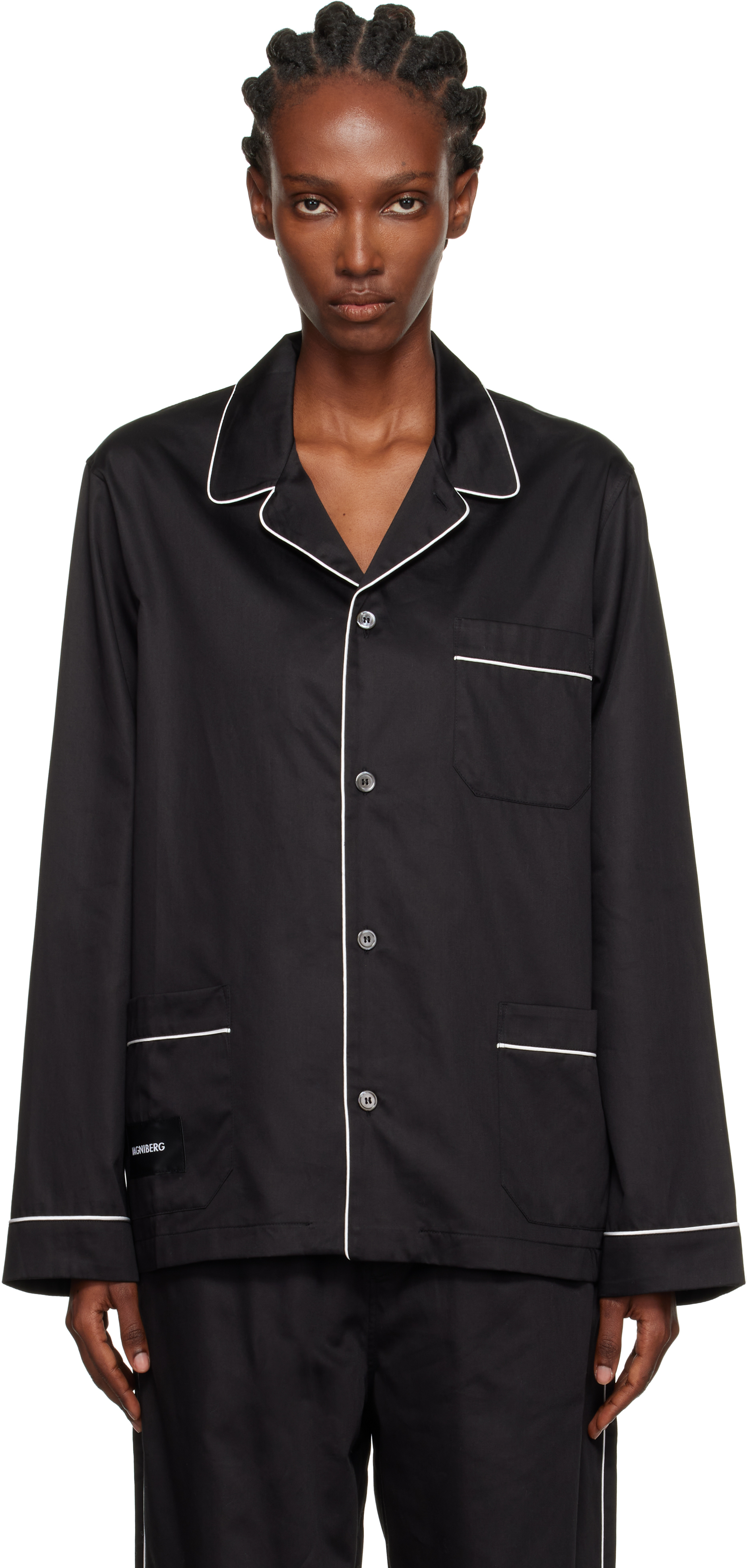 Magniberg Black Sorbetto Pyjama Shirt In Black