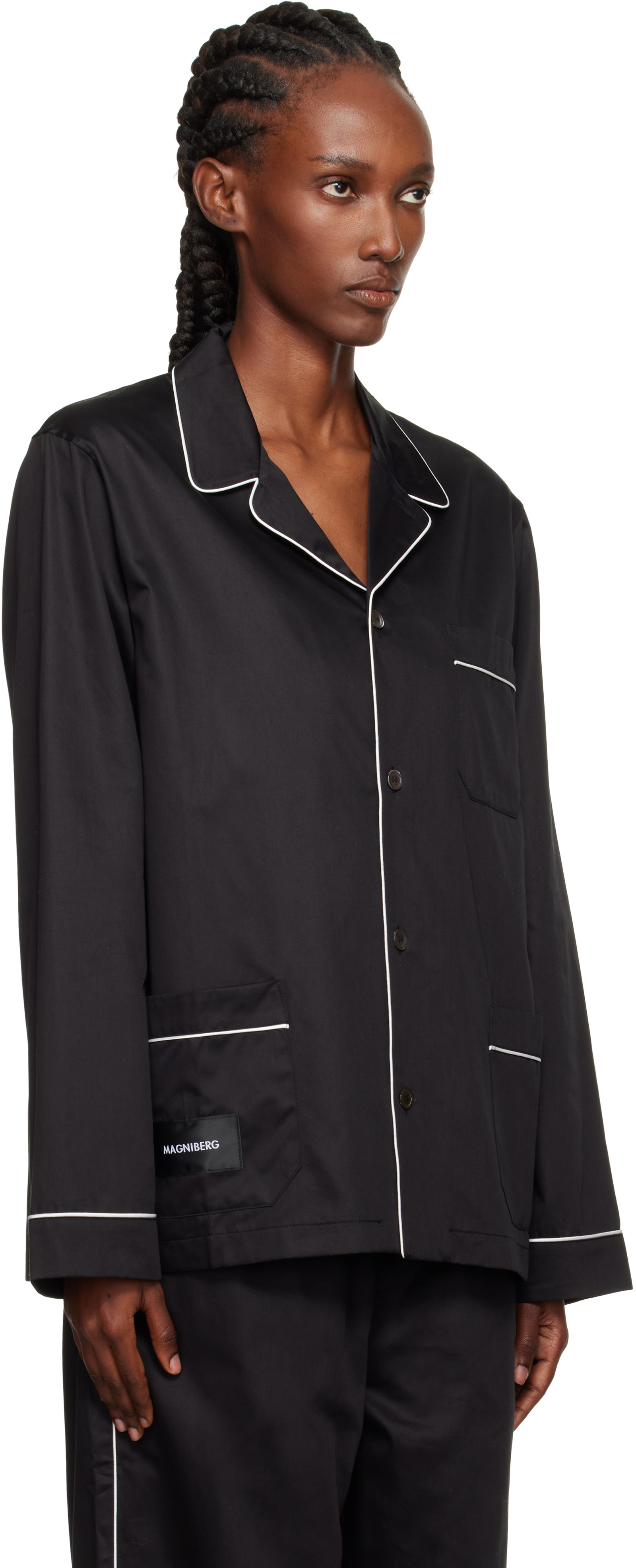 Magniberg Black Sorbetto Pyjama Shirt In Black
