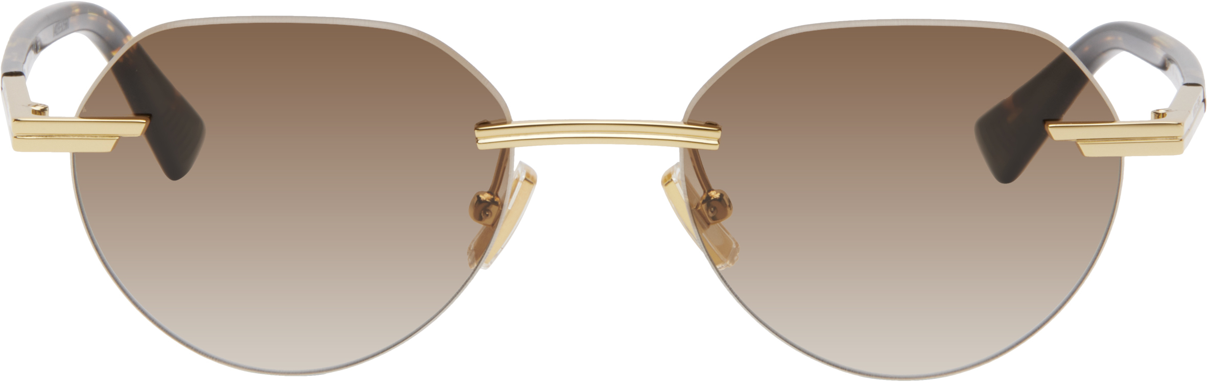 Gold Glaze Rimless Sunglasses