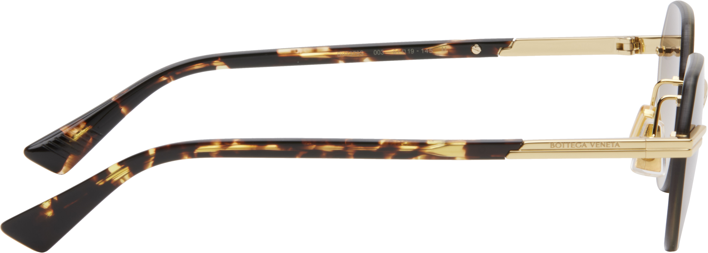 Bottega Veneta Gold Glaze Rimless Sunglasses