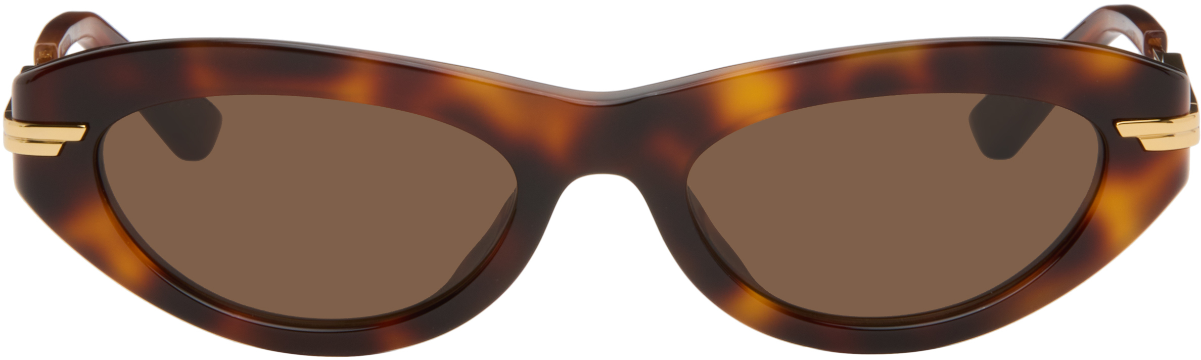 Bottega Veneta: Brown Combi Cat Eye Sunglasses | SSENSE display picture 2