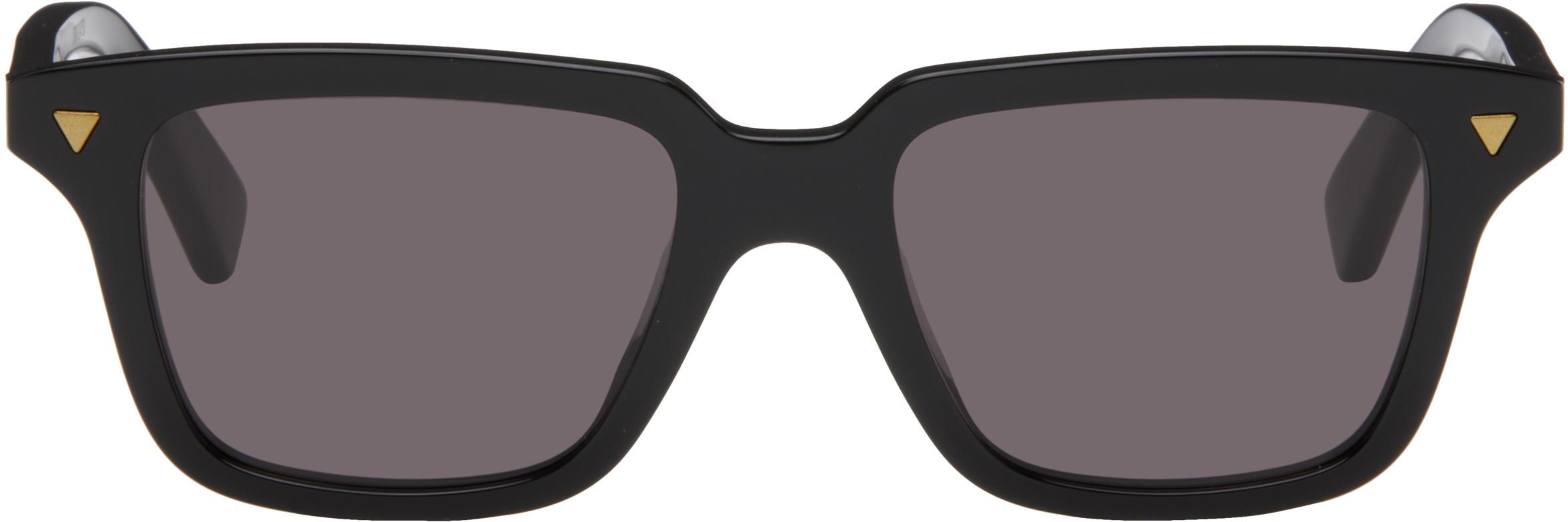 Black Triangle Stud Rectangular Sunglasses