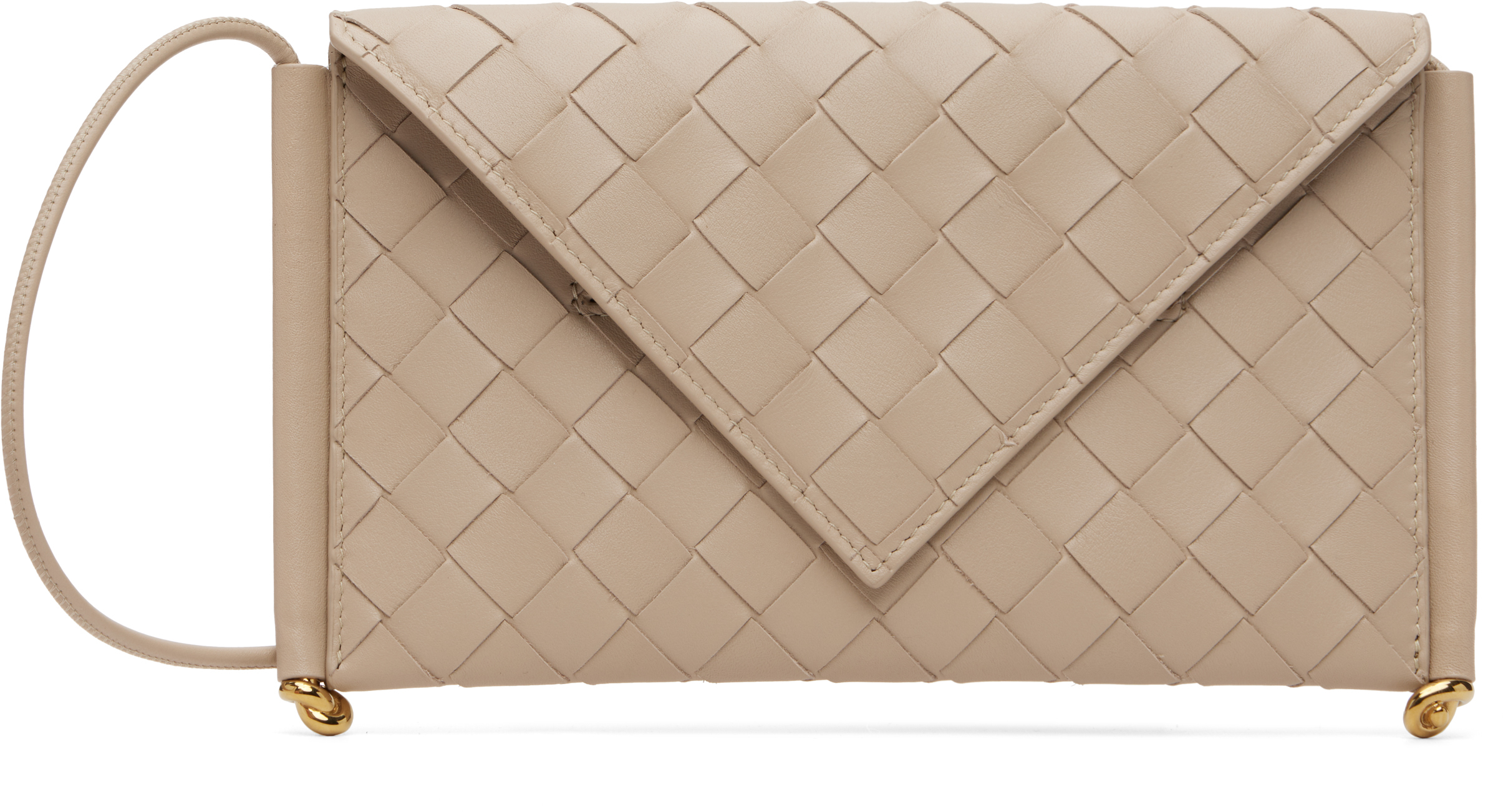 Bottega Veneta: Beige Solstice Phone Pouch | SSENSE Canada
