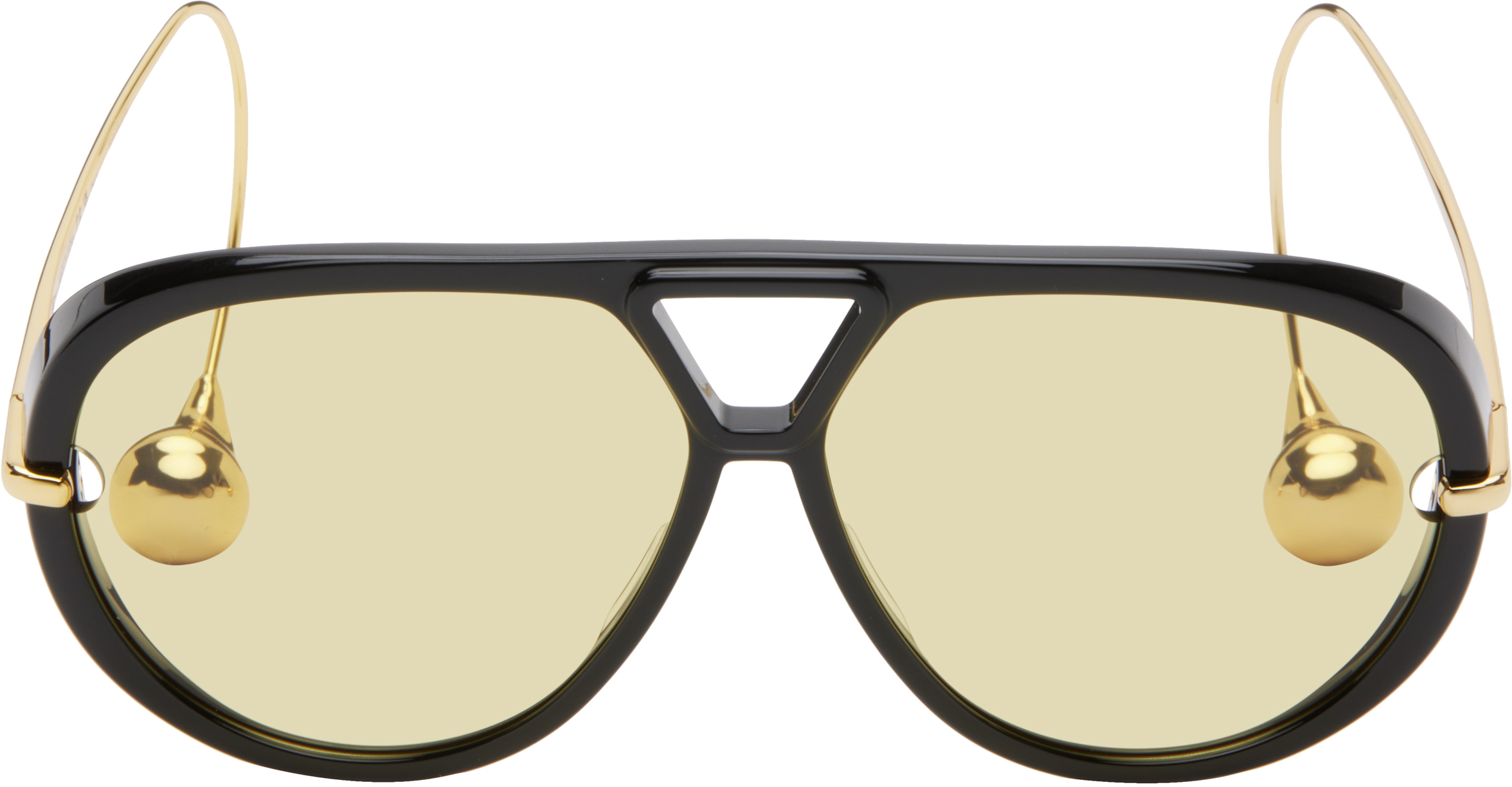Black & Gold Drop Aviator Sunglasses