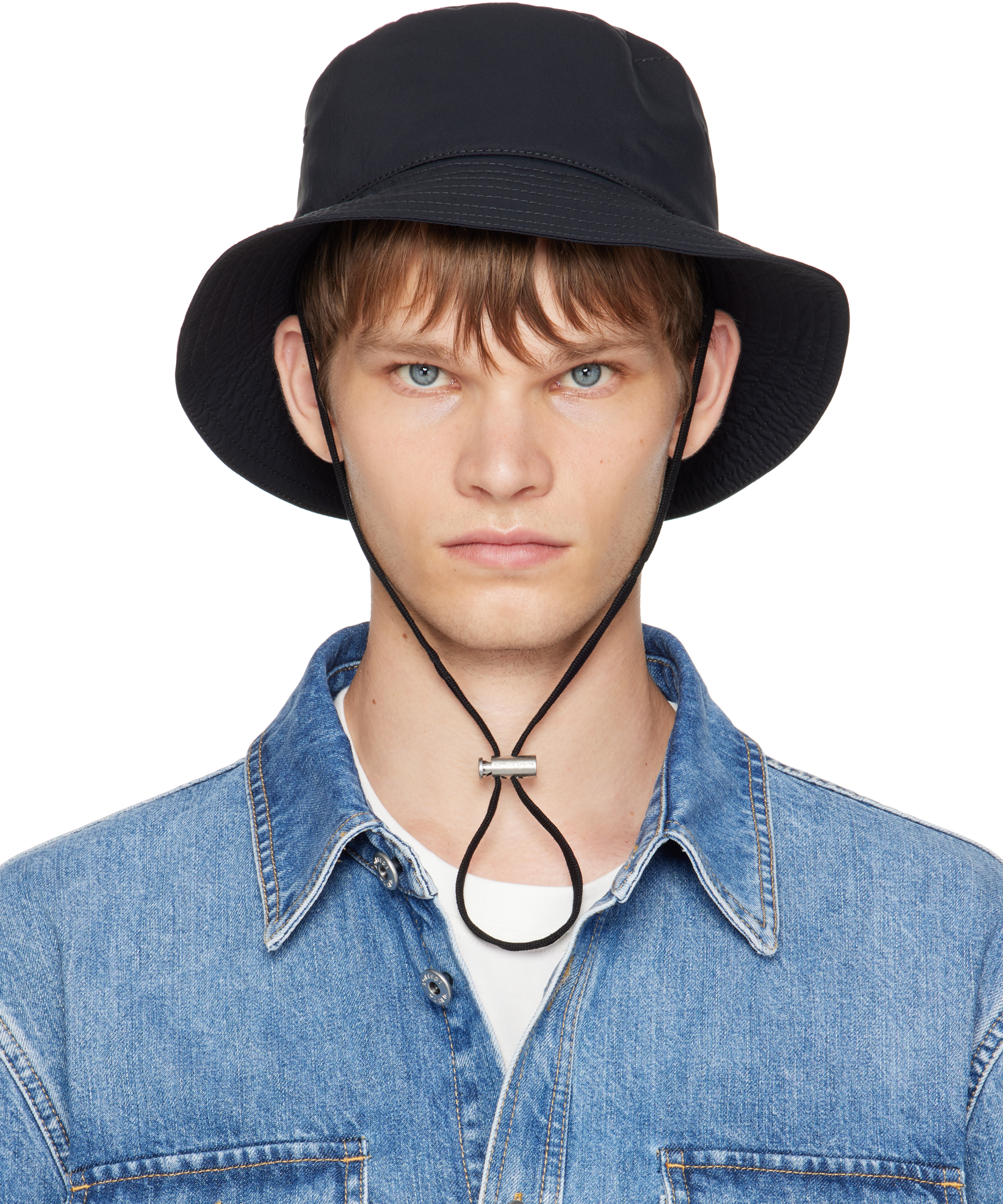 Bottega Veneta Black Tech Nylon Bucket Hat