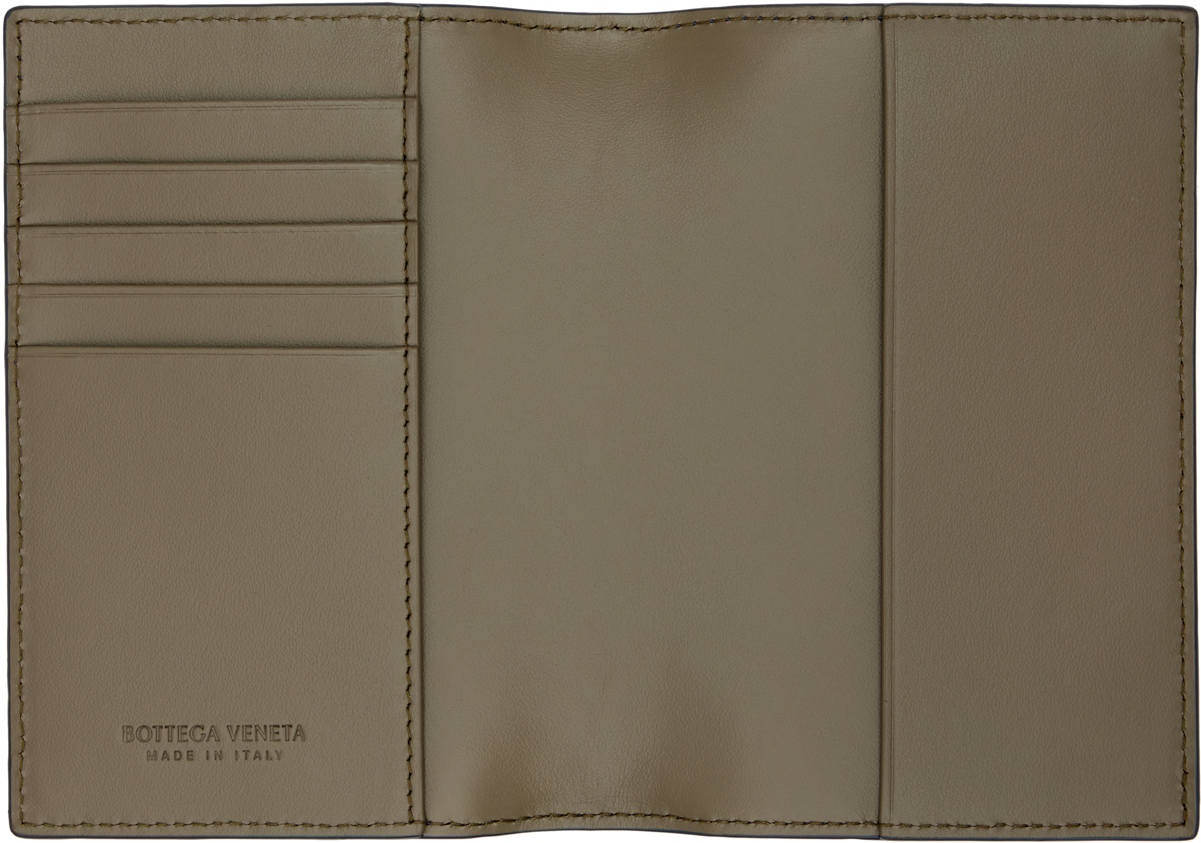 Bottega Veneta Navy Intrecciato Passport Holder