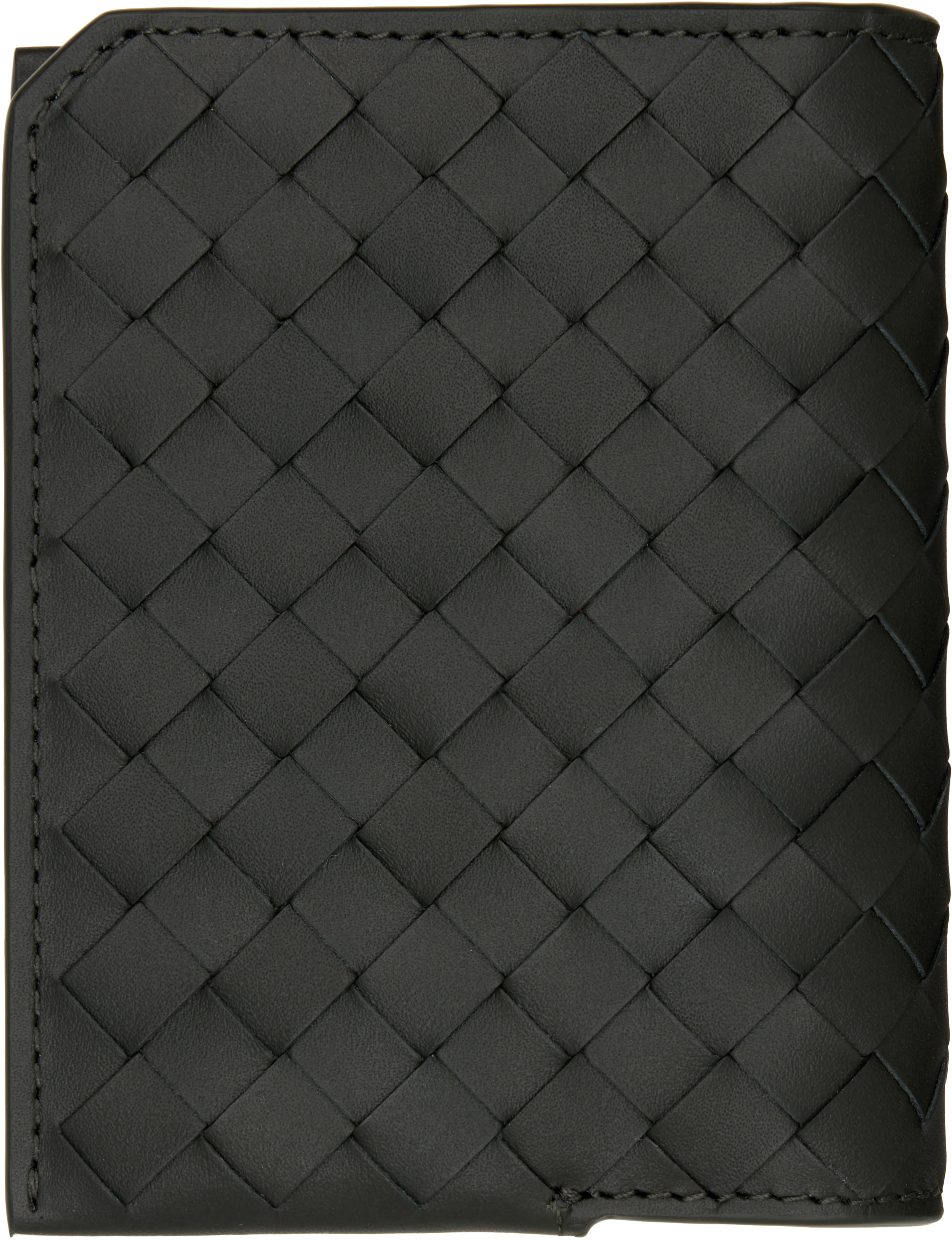 Bottega Veneta Green Intrecciato Piccolo Flap Card Holder