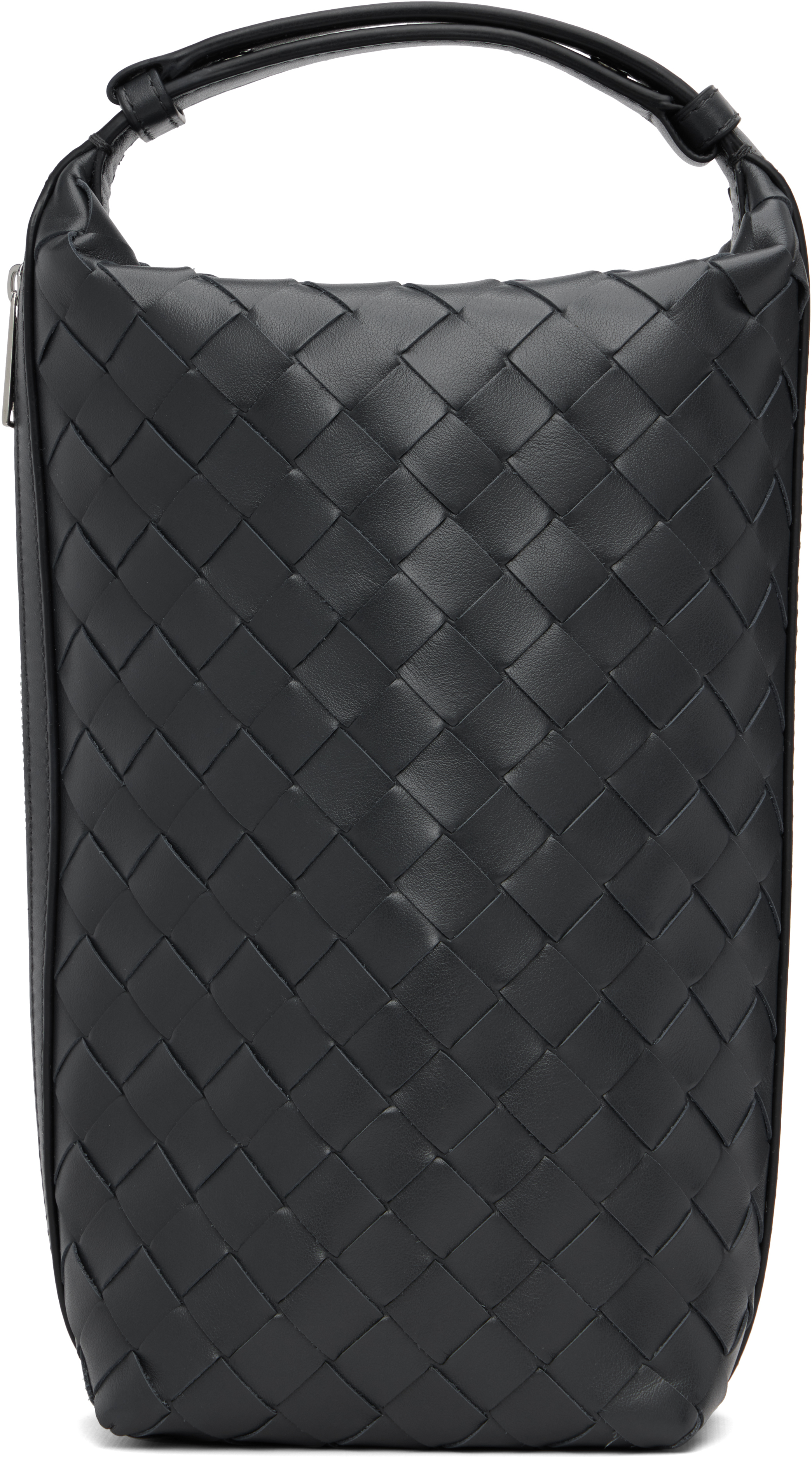Bottega Veneta Navy Intrecciato Vertical Wallace Pouch