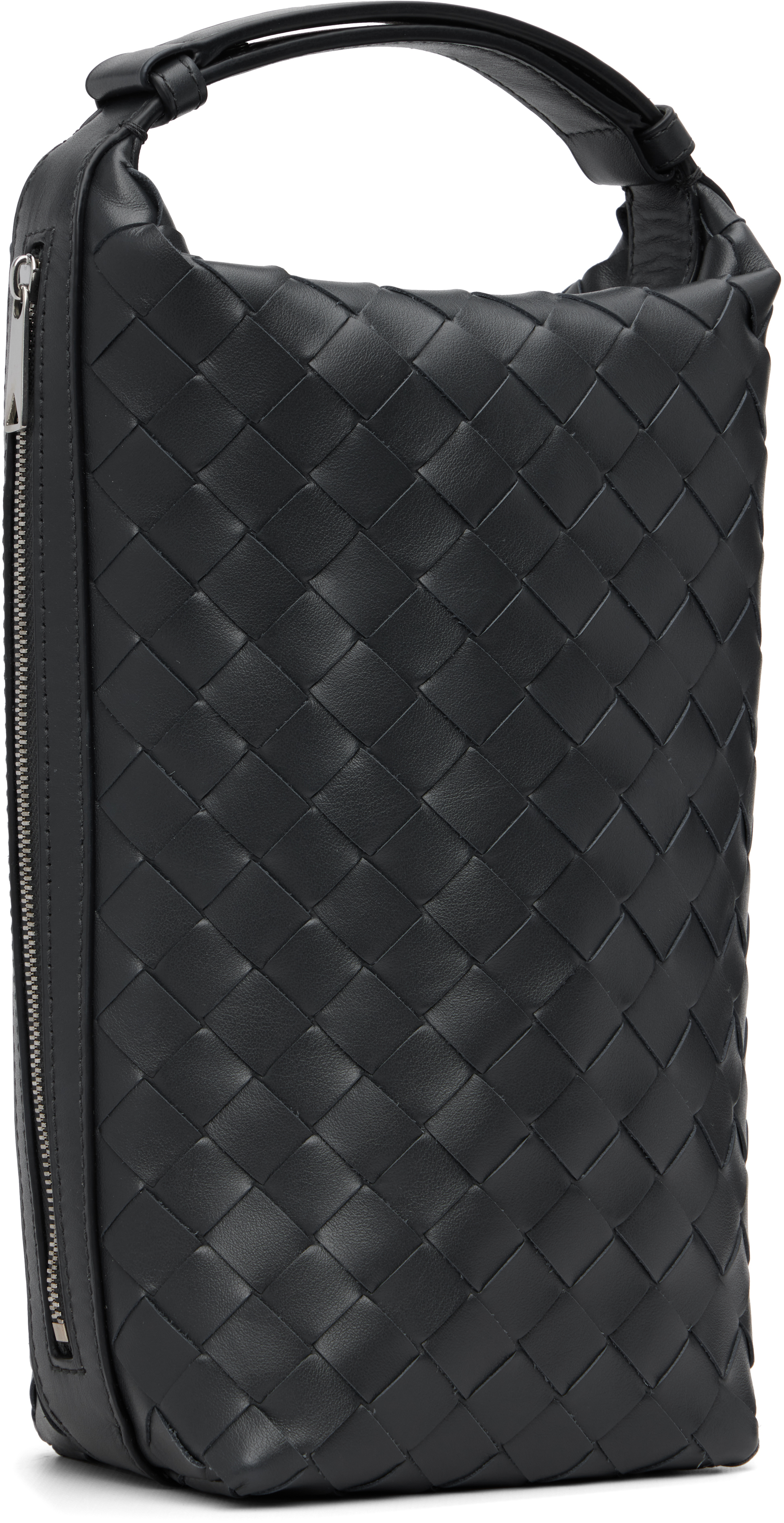 Bottega Veneta Navy Intrecciato Vertical Wallace Pouch