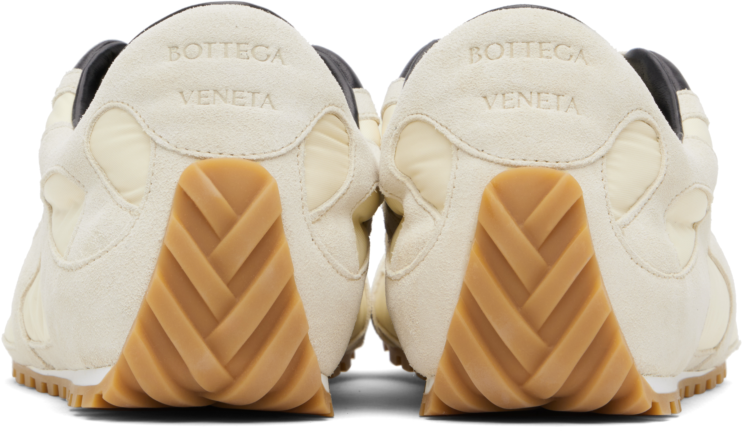 Bottega Veneta Sea Salt Suede And Nylon Orbit Flash Sneakers In Neutral