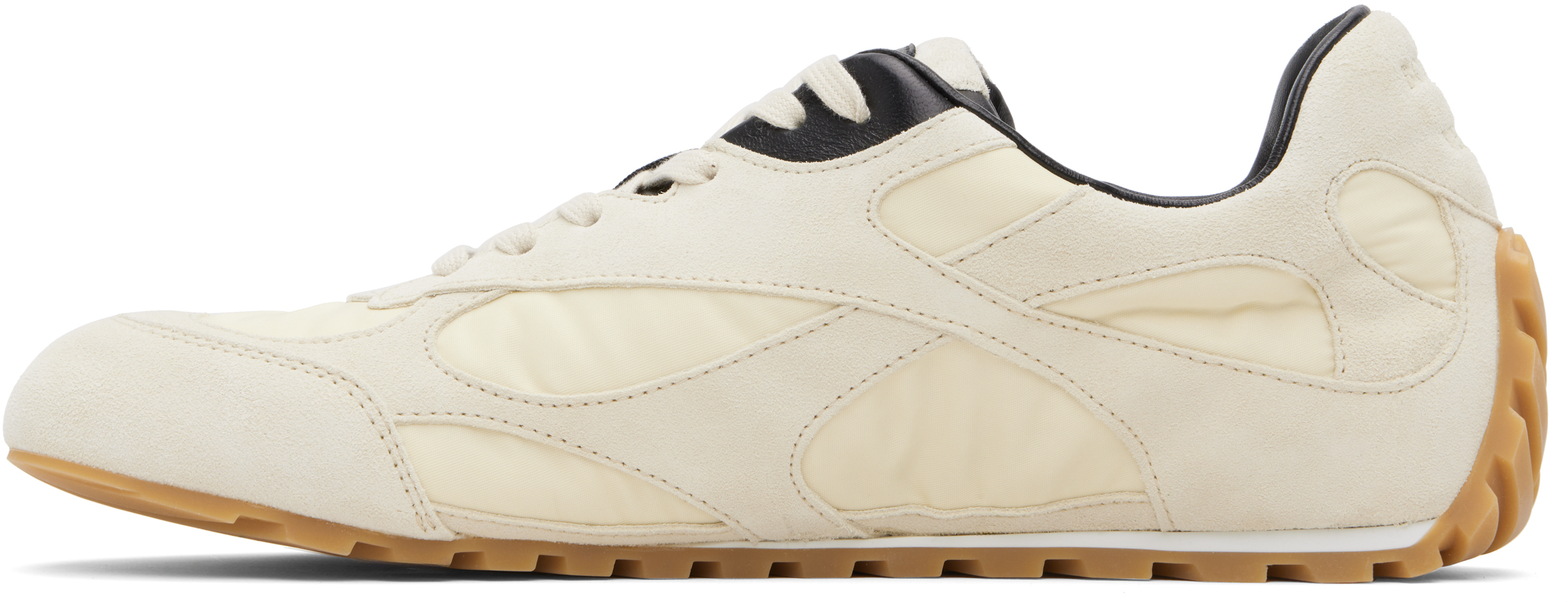 Bottega Veneta Sea Salt Suede And Nylon Orbit Flash Sneakers In Neutral