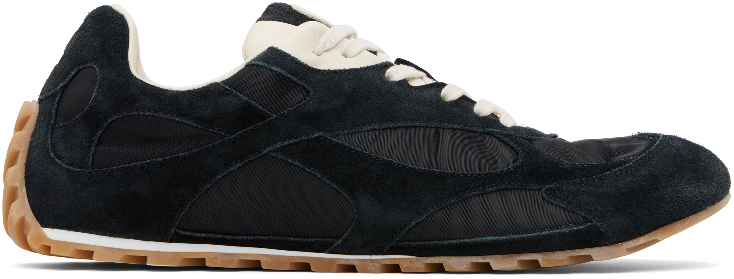 Bottega Veneta Black Suede And Nylon Orbit Flash Sneakers In Black