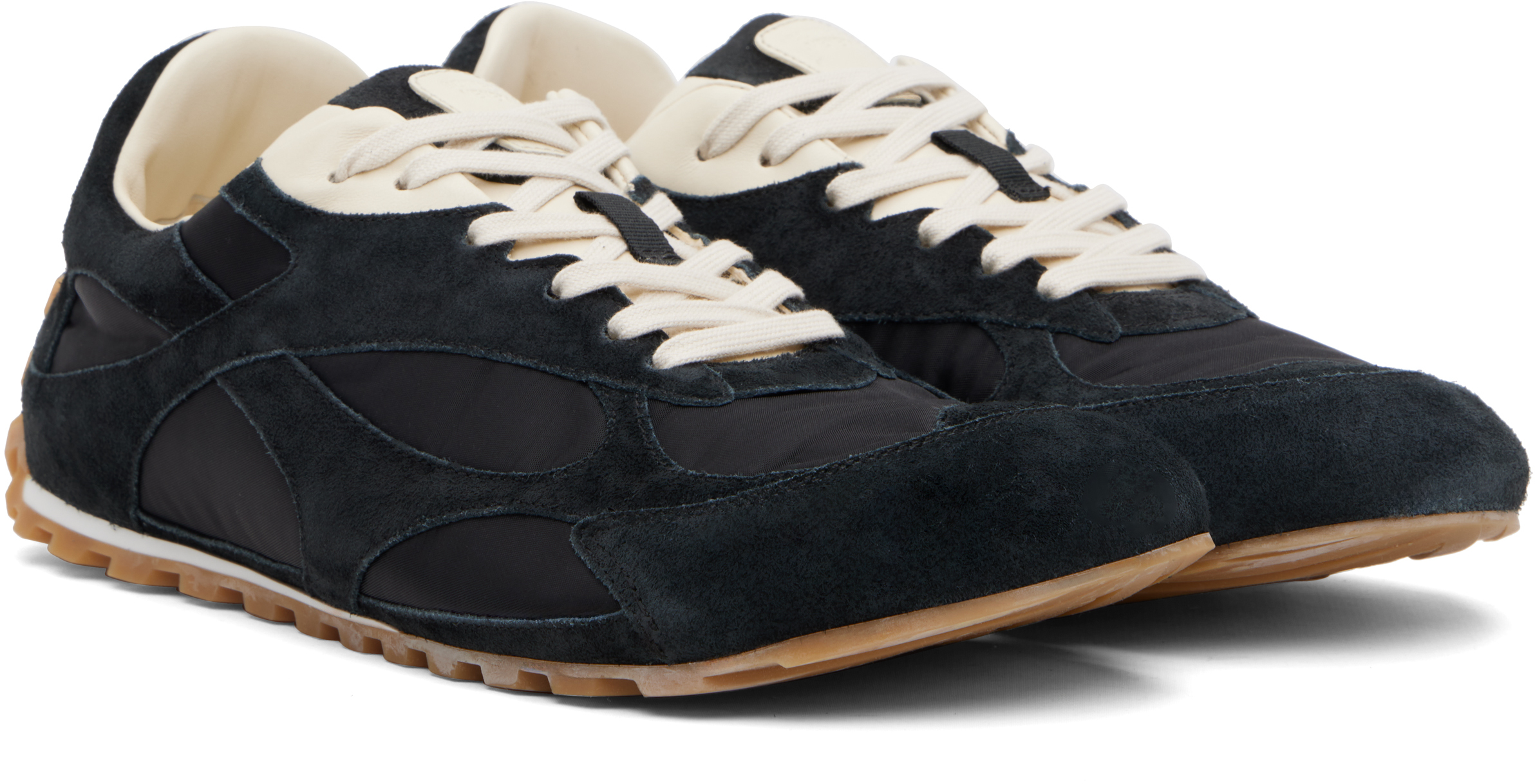 Bottega Veneta Black Suede And Nylon Orbit Flash Sneakers In Black