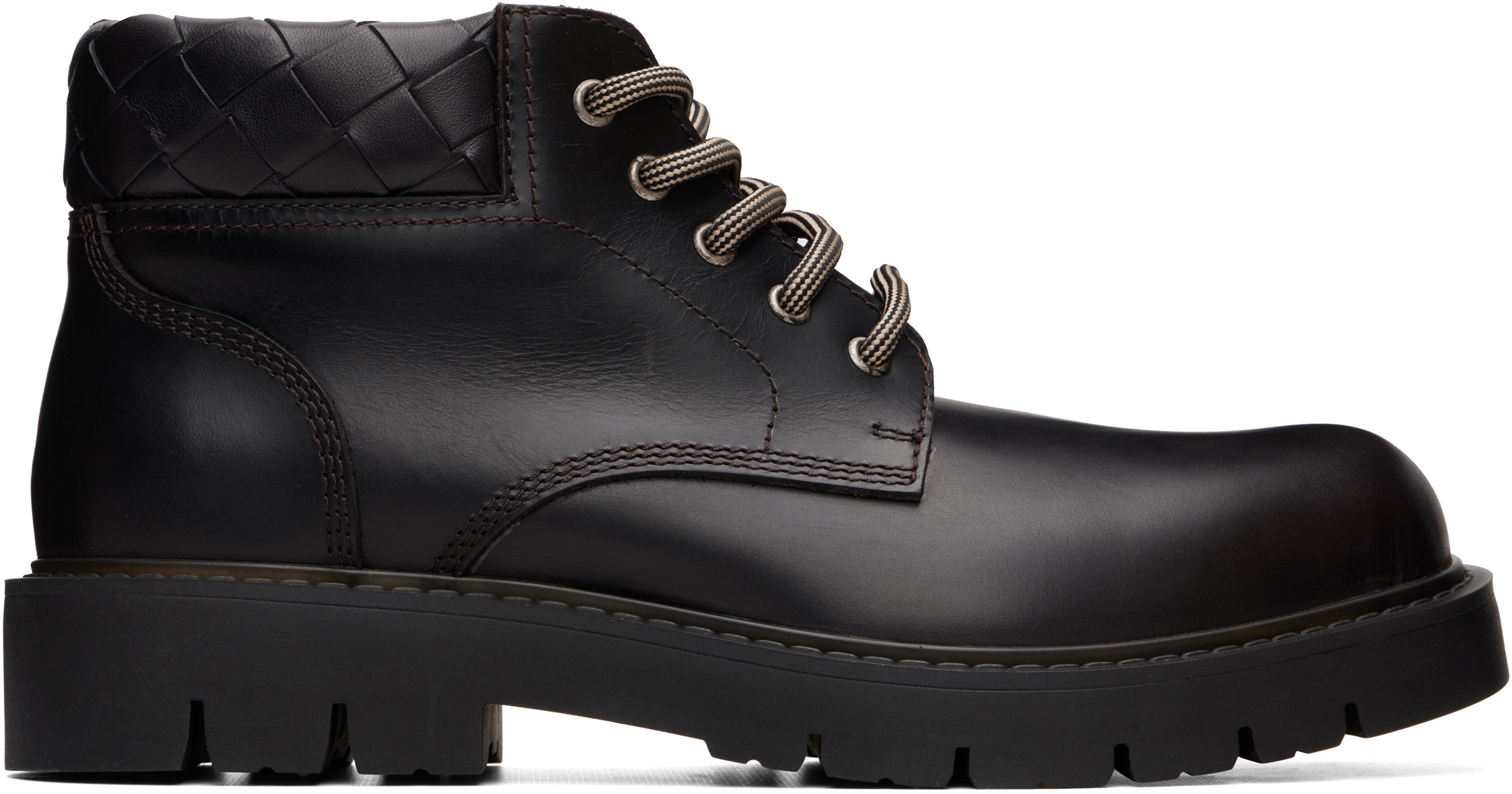 Bottega Veneta: Brown Haddock Cropped Boots | SSENSE