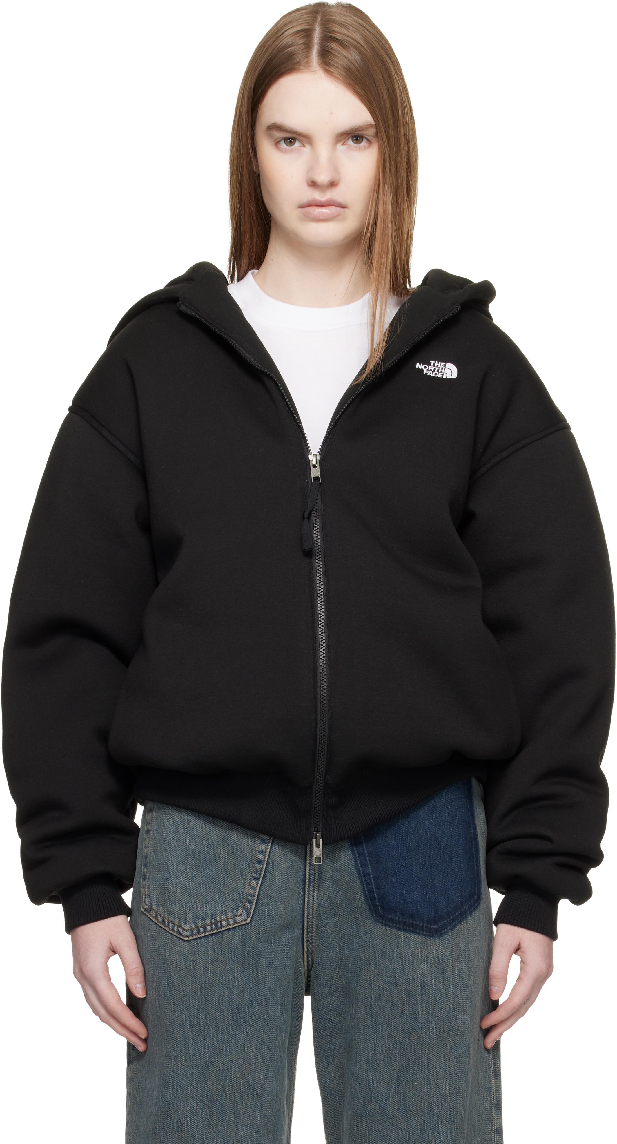 The North Face: Black 'Leather Pack' Insulated Jacket | SSENSE Canada